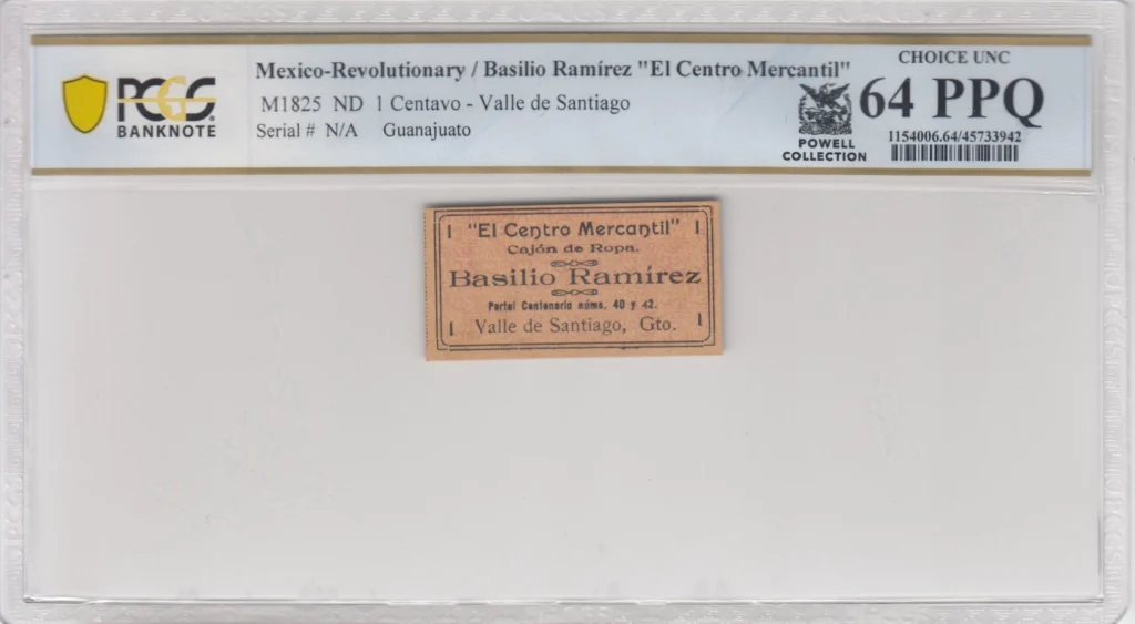 Mexican Currency Revolutionary Currency Revolutionary Currency Centavo Guanajuato M1825 PCGS Ch UNC64 PPQ f_35722 Revolutionary Currency Centavo Guanajuato M1825 PCGS Ch UNC64 PPQ f_35722