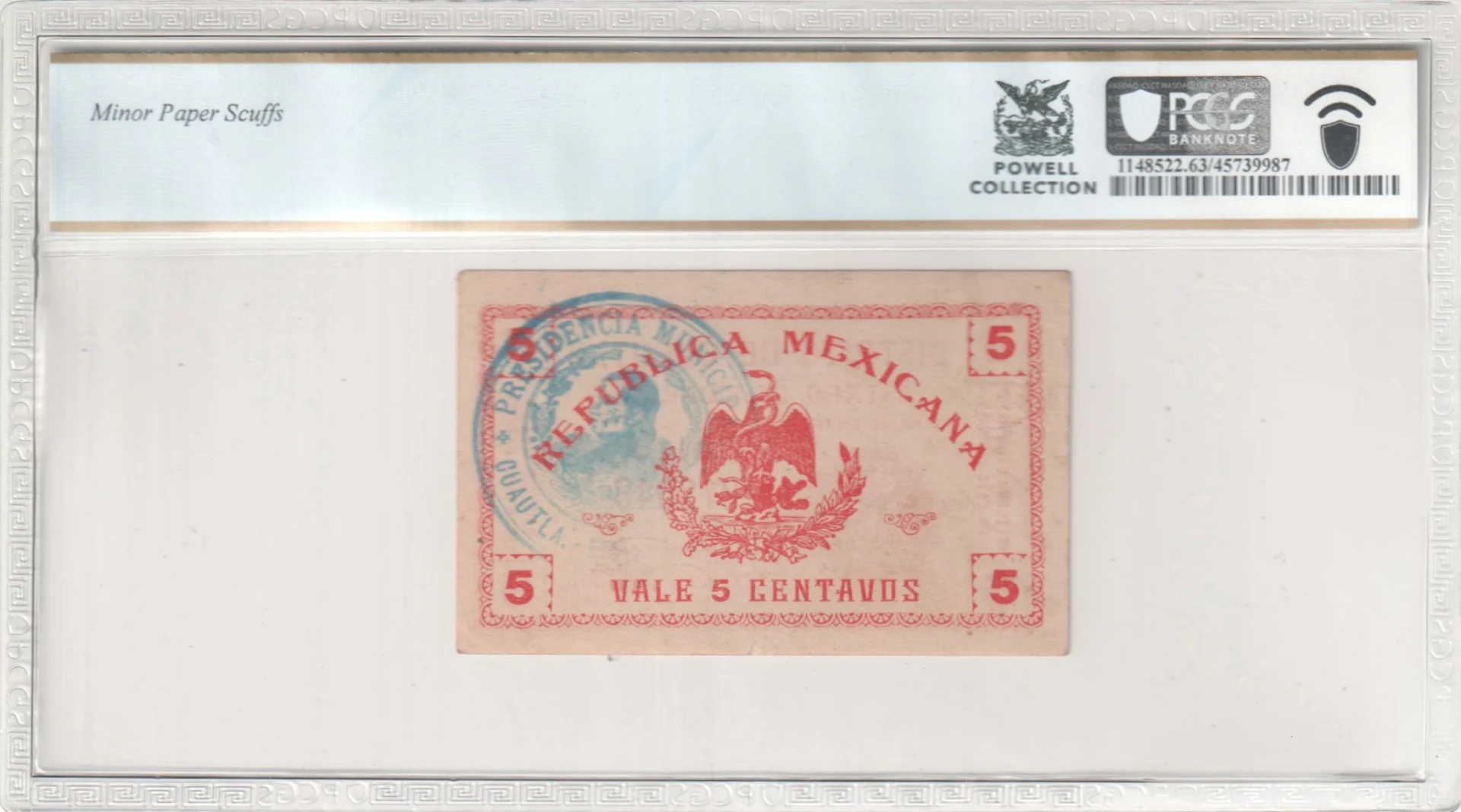 Mexican Currency Revolutionary Currency Revolutionary Currency 5 Centavos Morelos M3184 PCGS Ch UNC63 f_35739 Revolutionary Currency 5 Centavos Morelos M3184 PCGS Ch UNC63 f_35739Revolutionary Currency 5 Centavos Morelos M3184 PCGS Ch UNC63 f_35739 - Image 2