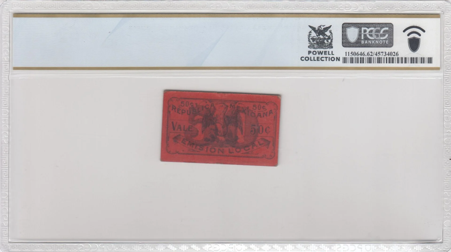 Mexican Currency Revolutionary Currency Revolutionary Currency 50 Centavos San Luis Potosi M3668 P S989 PCGS UNC62 f_35750 Revolutionary Currency 50 Centavos San Luis Potosi M3668 P S989 PCGS UNC62 f_35750Revolutionary Currency 50 Centavos San Luis Potosi M3668 P S989 PCGS UNC62 f_35750 - Image 2