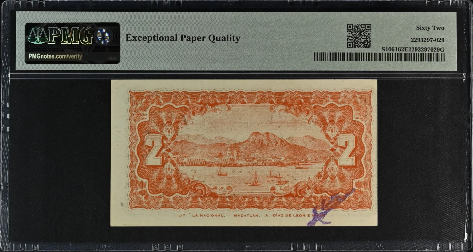 Mexican Currency Revolutionary Currency Revolutionary Currency 2 Pesos 1914 Sonora M3805 P S1061 PMG UNC62 EPQ f_35757 Revolutionary Currency 2 Pesos 1914 Sonora M3805 P S1061 PMG UNC62 EPQ f_35757Revolutionary Currency 2 Pesos 1914 Sonora M3805 P S1061 PMG UNC62 EPQ f_35757 - Image 2