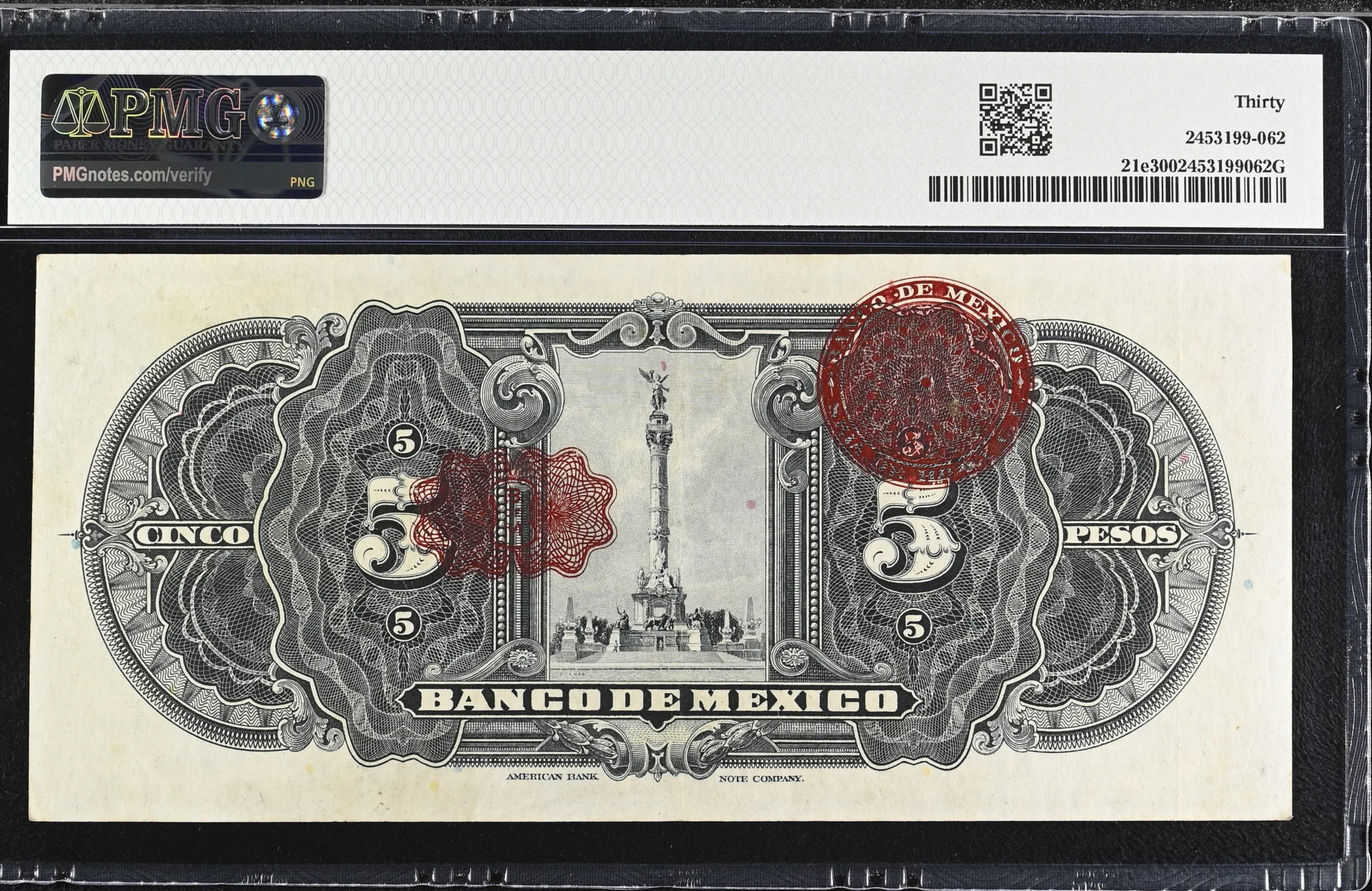 Banco De Mexico Mexican Currency Banco De Mexico 5 Pesos 1933 M4615e P21e PMG VF30 f_35768 Banco De Mexico 5 Pesos 1933 M4615e P21e PMG VF30 f_35768Banco De Mexico 5 Pesos 1933 M4615e P21e PMG VF30 f_35768 - Image 2