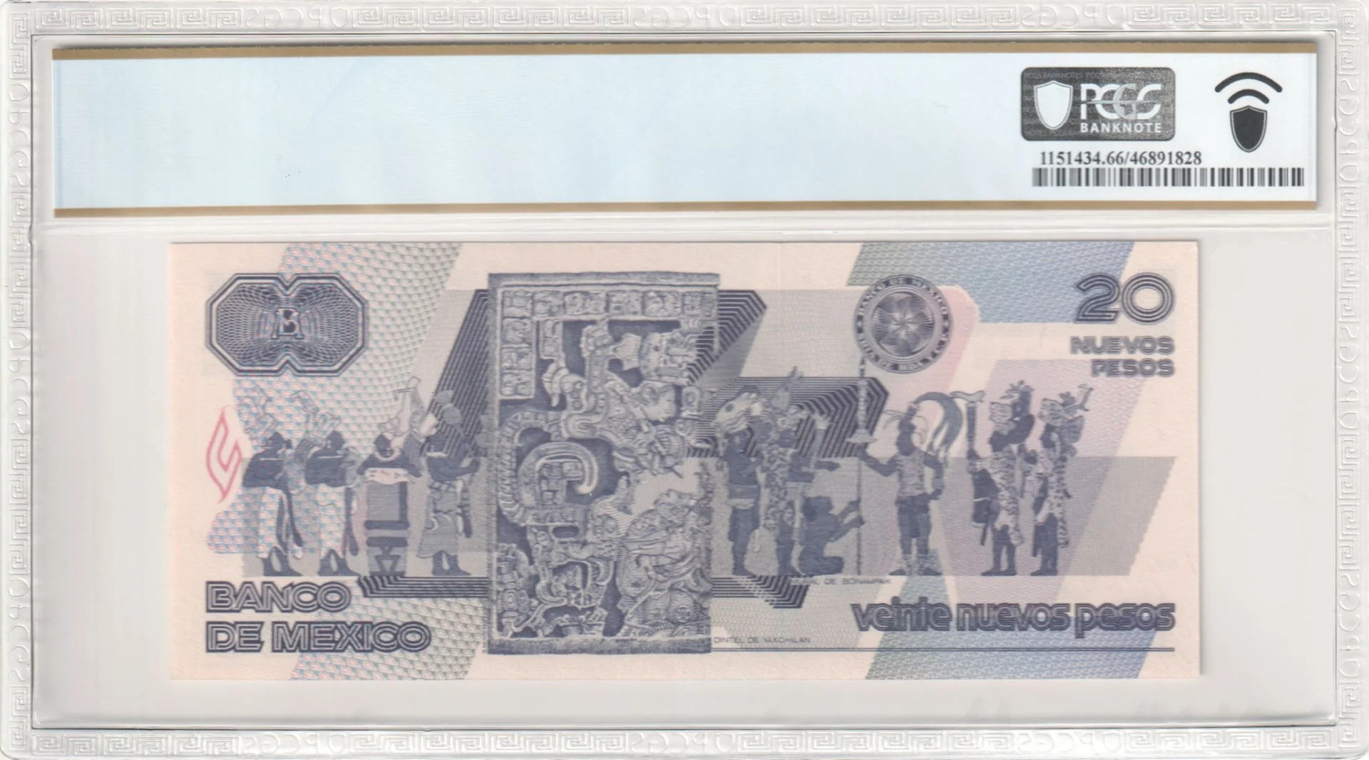 Banco De Mexico Mexican Currency Banco De Mexico 20 Nuevos Pesos 1992 M4669 P96 PCGS Gem UNC66 PPQ f_35771 Banco De Mexico 20 Nuevos Pesos 1992 M4669 P96 PCGS Gem UNC66 PPQ f_35771Banco De Mexico 20 Nuevos Pesos 1992 M4669 P96 PCGS Gem UNC66 PPQ f_35771 - Image 2