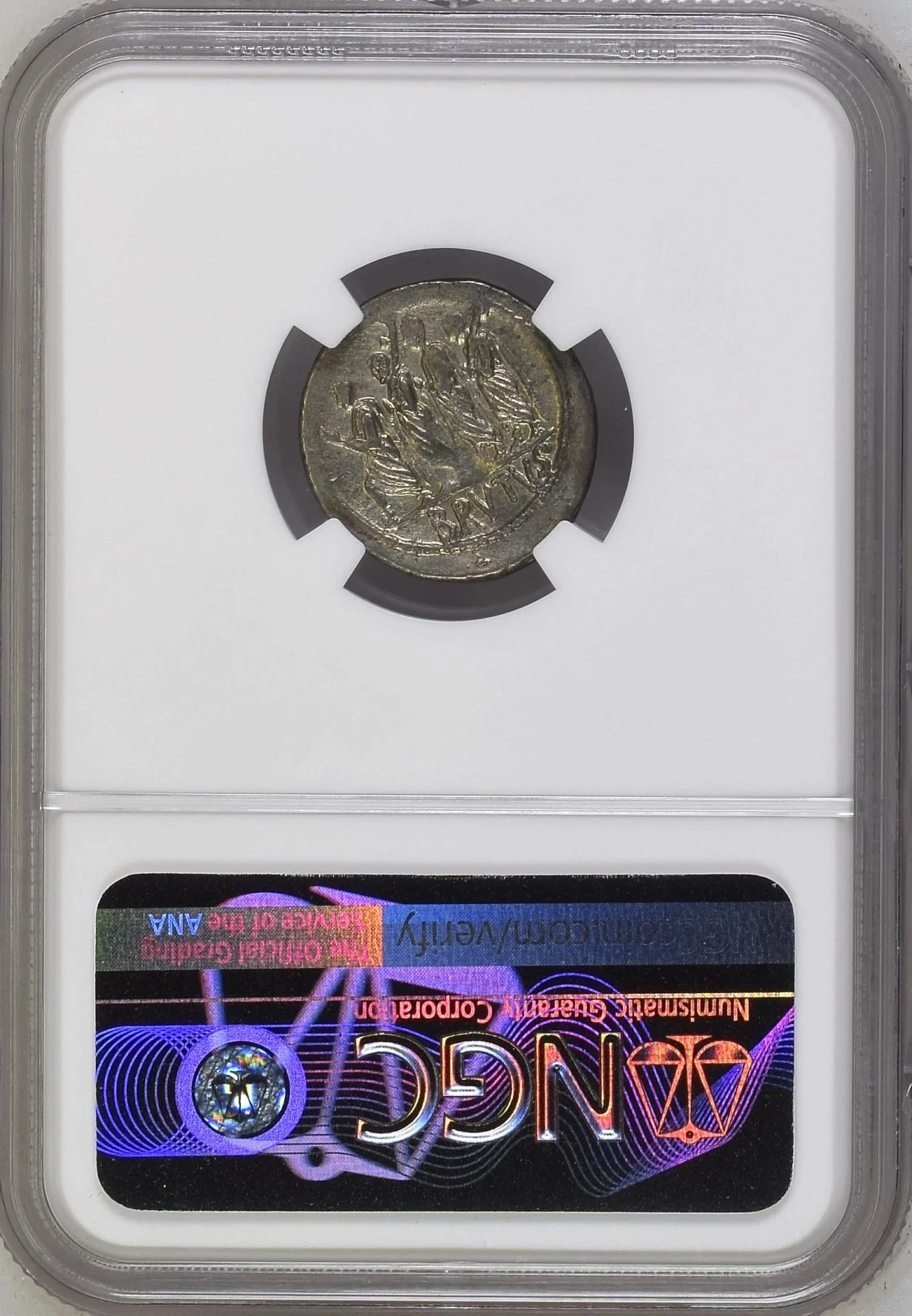 Ancient Coins Roman Imperatorial Roman Imperatorial Brutus d.42 BC AR Denarius NGC AU 0162960 Roman Imperatorial Brutus d.42 BC AR Denarius NGC AU 0162960Roman Imperatorial Brutus d.42 BC AR Denarius NGC AU 0162960 - Image 2