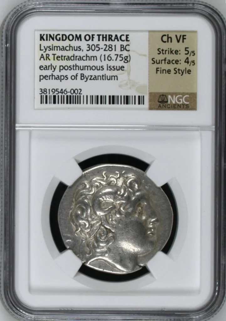 Thrace Lysimachus 305-281 BC AR Tetradrachm NGC Ch VF 0162962