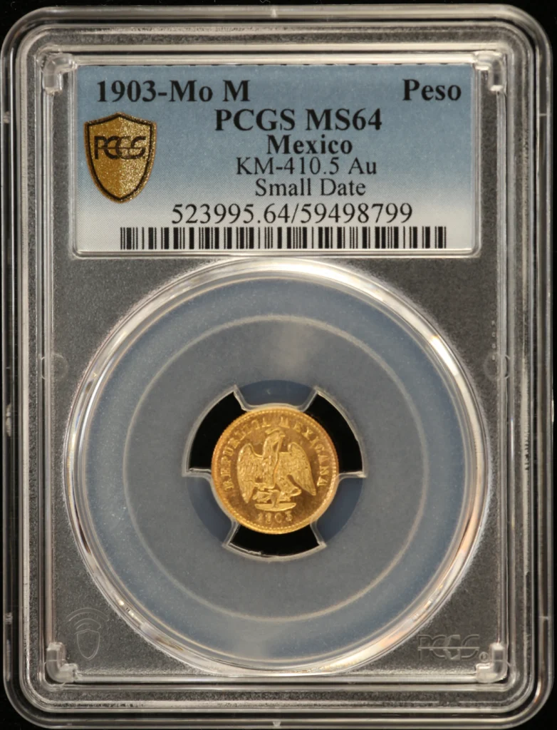 Mexican Coins Republic Gold Republic Gold Peso 1903 Mo M PCGS MS64 KM-410.5 0162769 Republic Gold Peso 1903 Mo M PCGS MS64 KM-410.5 0162769