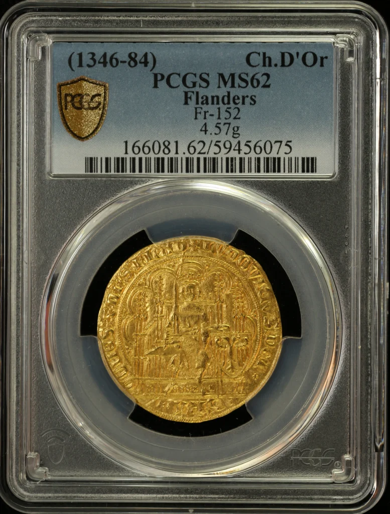 Belgium Chaise d or (1346-84) Flanders PCGS MS62 Fr-152 0162724