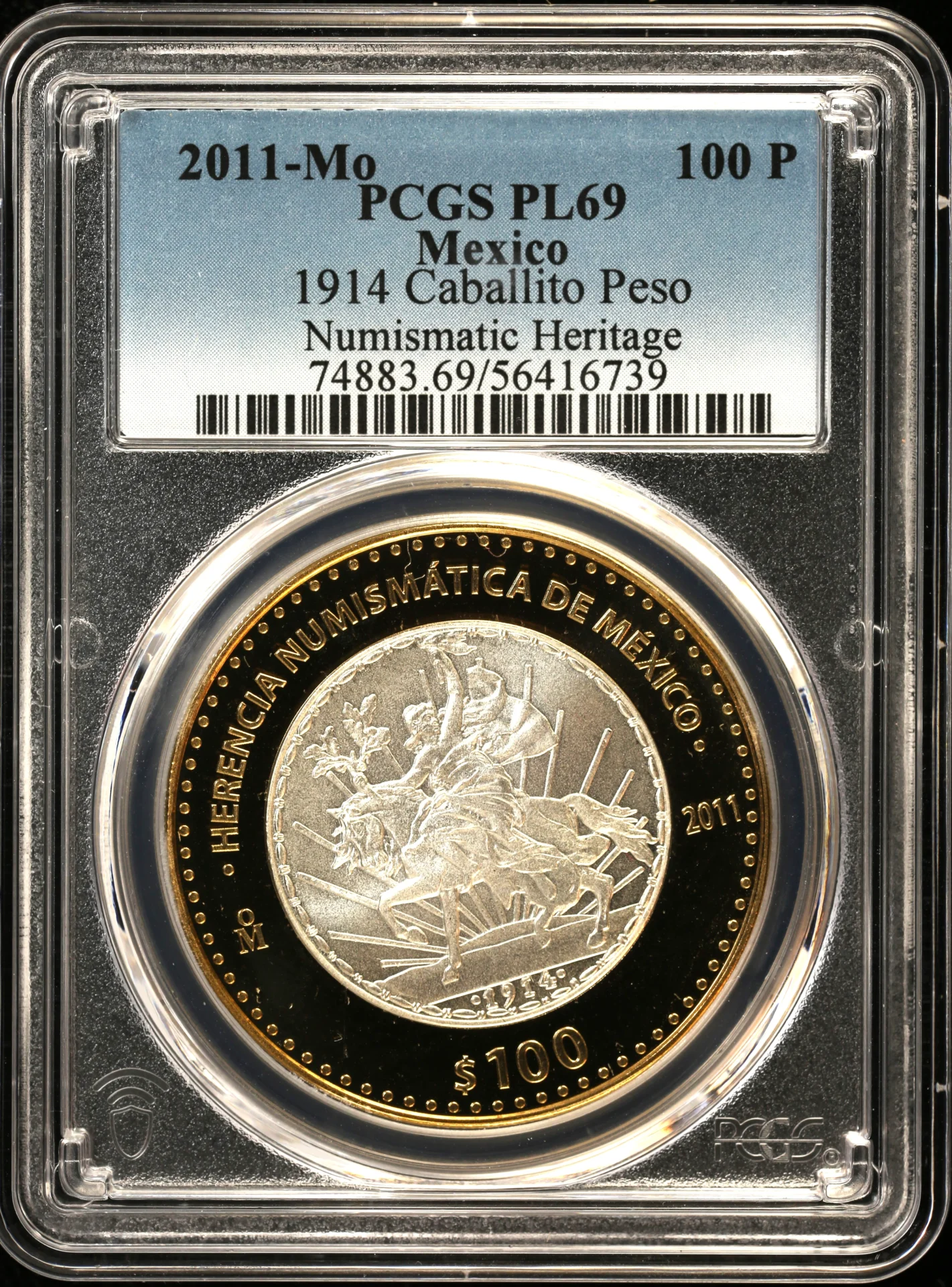 100 Peso Mexican Coins Modern Silver & Minors Modern Silver & Minors 100 Peso 2011 Mo PCGS PL69 0162814 Modern Silver & Minors 100 Peso 2011 Mo PCGS PL69 0162814