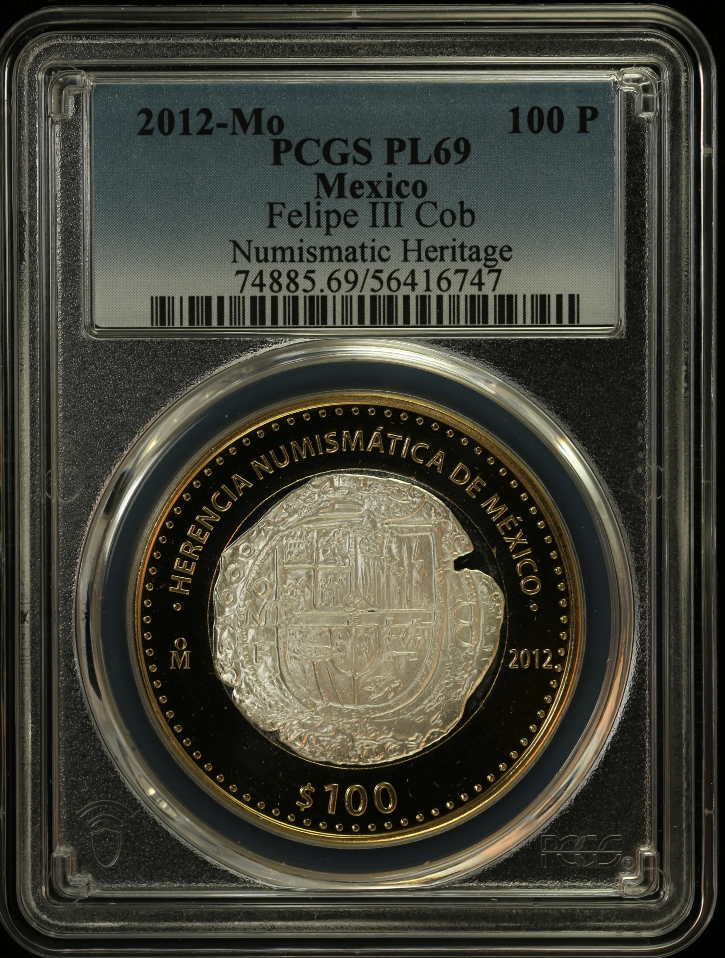 100 Peso Mexican Coins Modern Silver & Minors Modern Silver & Minors 100 Peso 2012 Mo PCGS PL69 0162822 Modern Silver & Minors 100 Peso 2012 Mo PCGS PL69 0162822Modern Silver & Minors 100 Peso 2012 Mo PCGS PL69 0162822