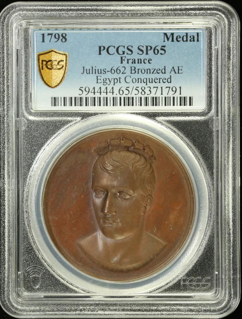 France Egypt Conquered Bronzed Medal 1798 Julius-662 PCGS SP65 0162671