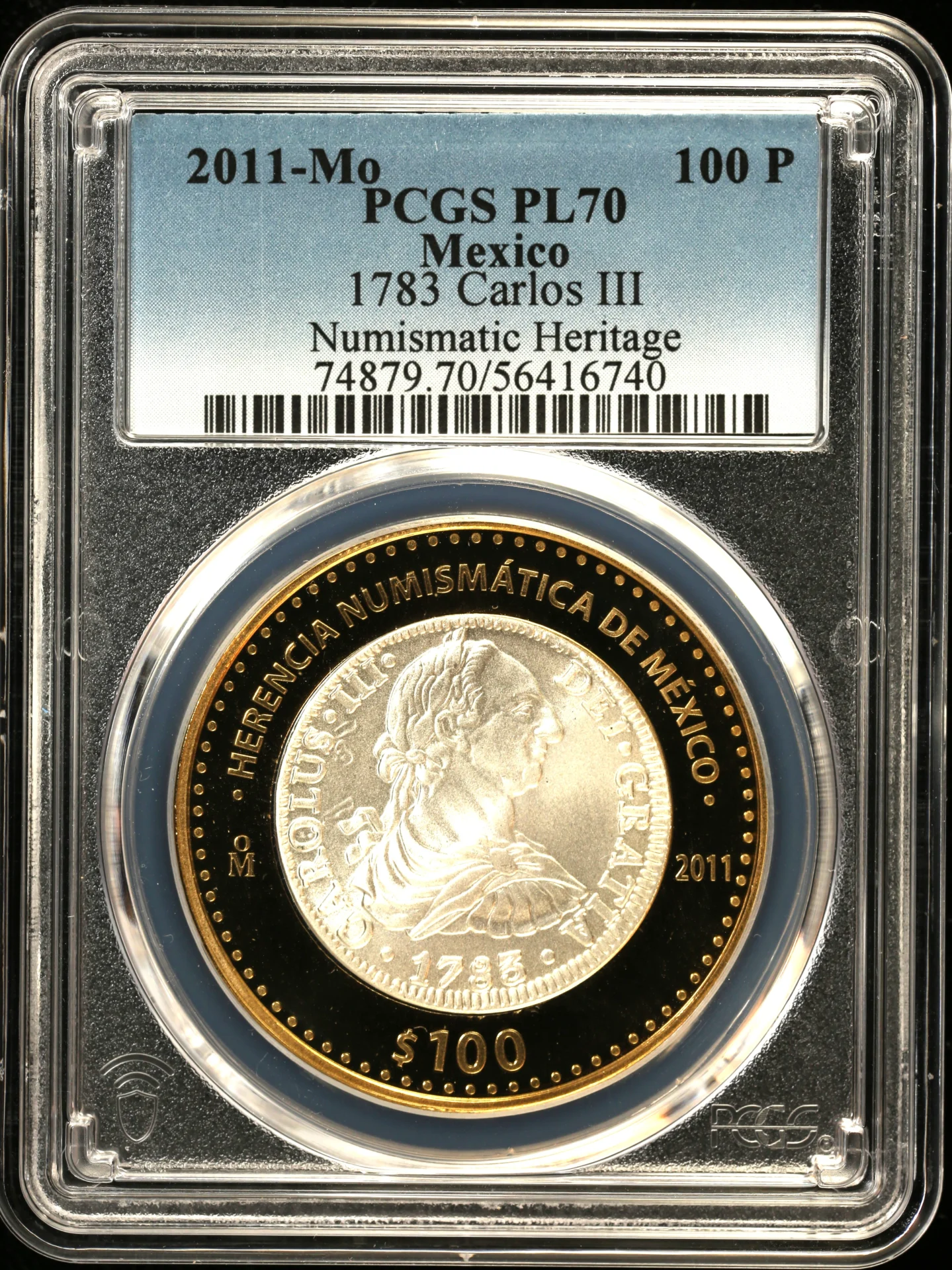 100 Peso Mexican Coins Modern Silver & Minors Modern Silver & Minors 100 Peso 2011 Mo PCGS PL70 0162815 Modern Silver & Minors 100 Peso 2011 Mo PCGS PL70 0162815