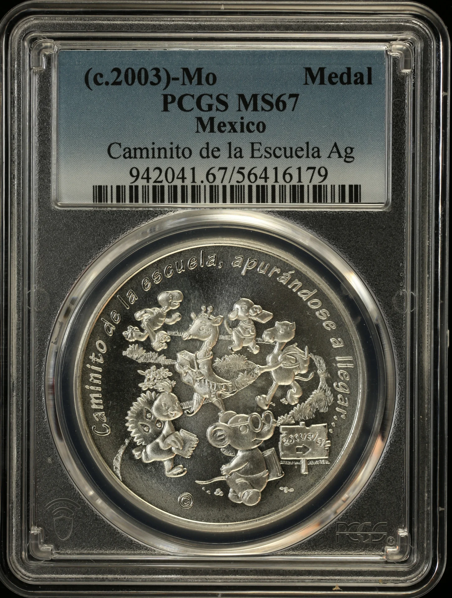 Medals & Tokens Caminito de la Escuela Silver Medal (c.2003) Mo PCGS MS67 0162850