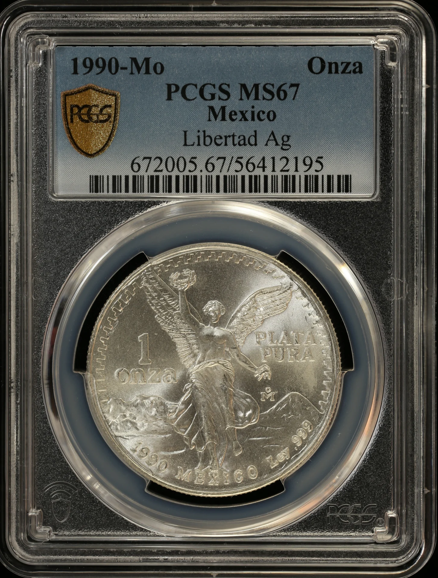 Mexican Coins Modern Silver & Minors Onza Modern Silver & Minors Onza 1990 Mo PCGS MS67 0162755 Modern Silver & Minors Onza 1990 Mo PCGS MS67 0162755Modern Silver & Minors Onza 1990 Mo PCGS MS67 0162755