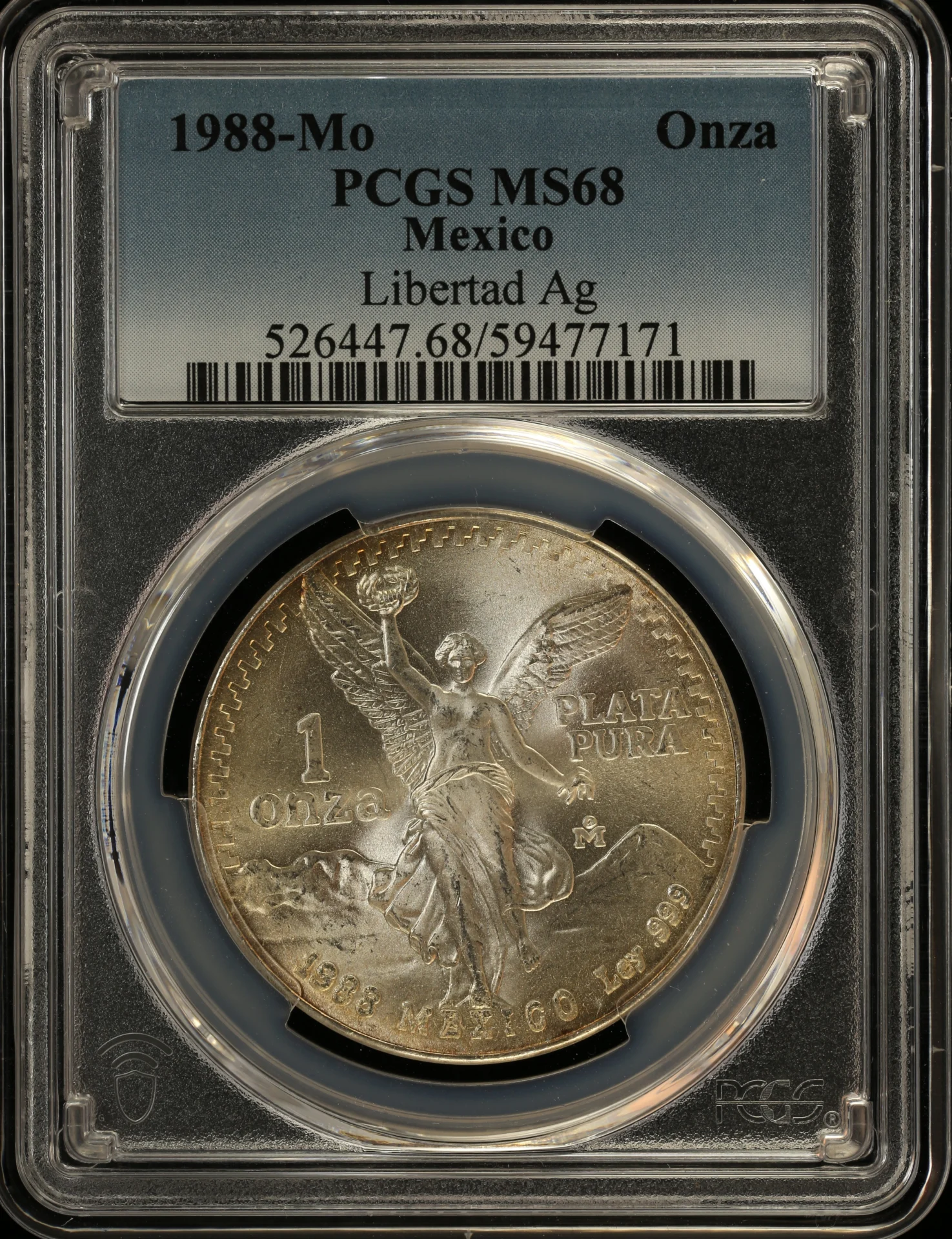 Mexican Coins Modern Silver & Minors Onza Modern Silver & Minors Onza 1988 Mo PCGS MS68 0162884 Modern Silver & Minors Onza 1988 Mo PCGS MS68 0162884