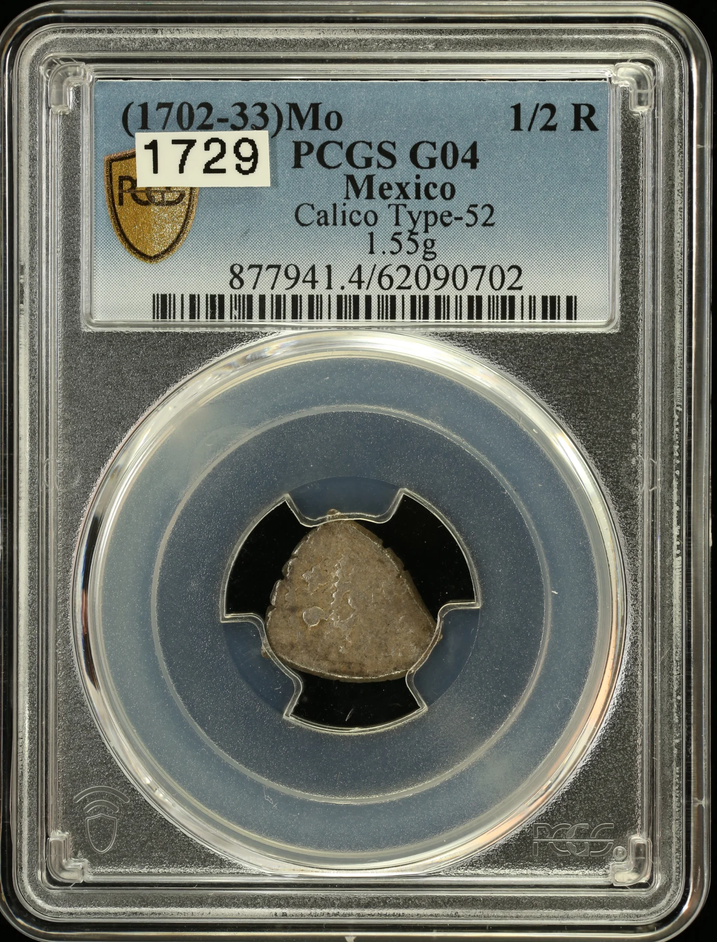 Colonial Silver & Minors Mexican Coins Colonial Silver & Minors 1/2 Real (1702-33) Mo PCGS G04 Calico Type 52 0162766 Colonial Silver & Minors 1/2 Real (1702-33) Mo PCGS G04 Calico Type 52 0162766Colonial Silver & Minors 1/2 Real (1702-33) Mo PCGS G04 Calico Type 52 0162766