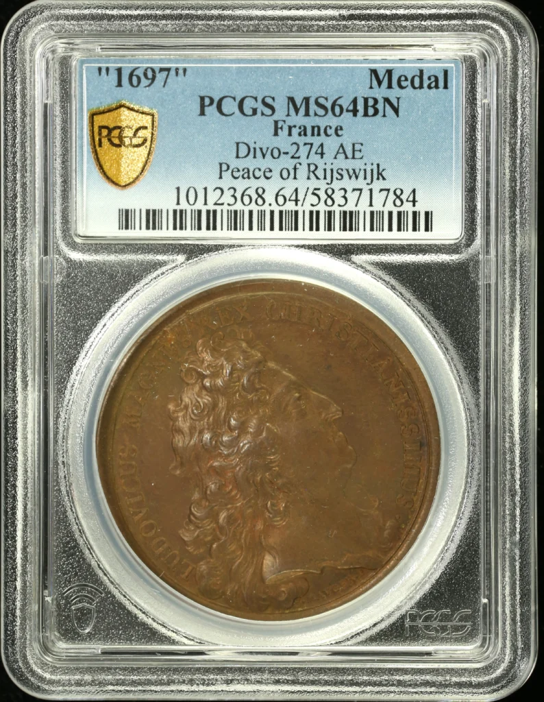 France Peace of Rijswijk Medal 1697 Divo-274 PCGS MS64BN 0162661