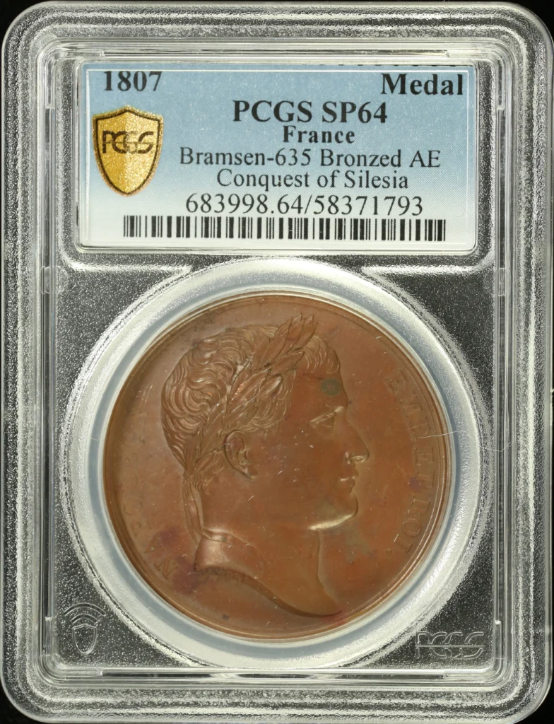 France Poland Conquest of Silesia Bronzed Medal 1807 PCGS SP64 Bramsen-635 0162672