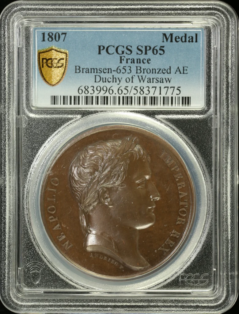 France Duchy of Warsaw Bronzed Medal 1807 Bramsen-653 PCGS SP65 0162677