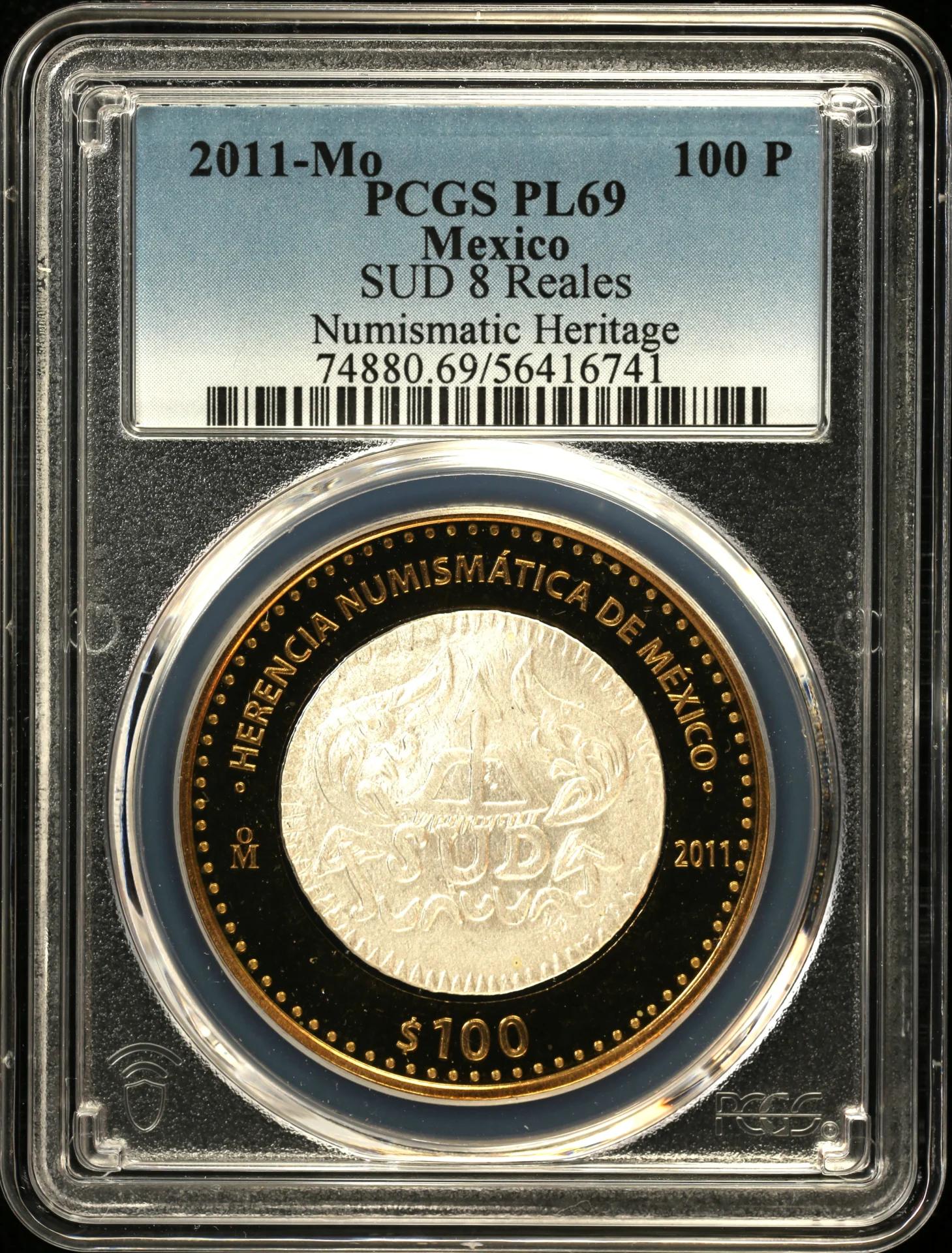100 Peso Mexican Coins Modern Silver & Minors Modern Silver & Minors 100 Peso 2011 Mo PCGS PL69 0162816 Modern Silver & Minors 100 Peso 2011 Mo PCGS PL69 0162816