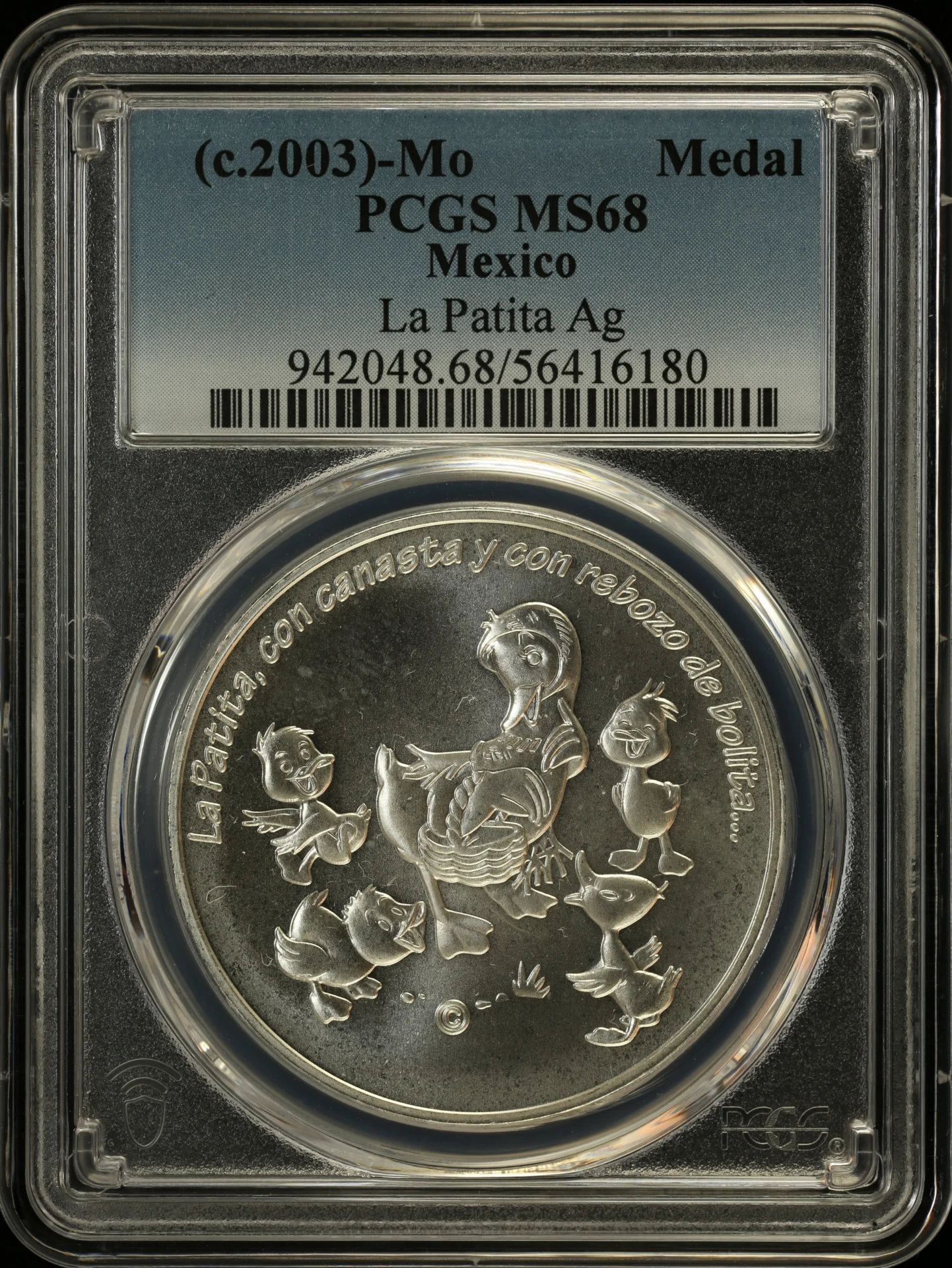 Medals & Tokens La Patita Silver Medal (c.2003) Mo PCGS MS68 0162851