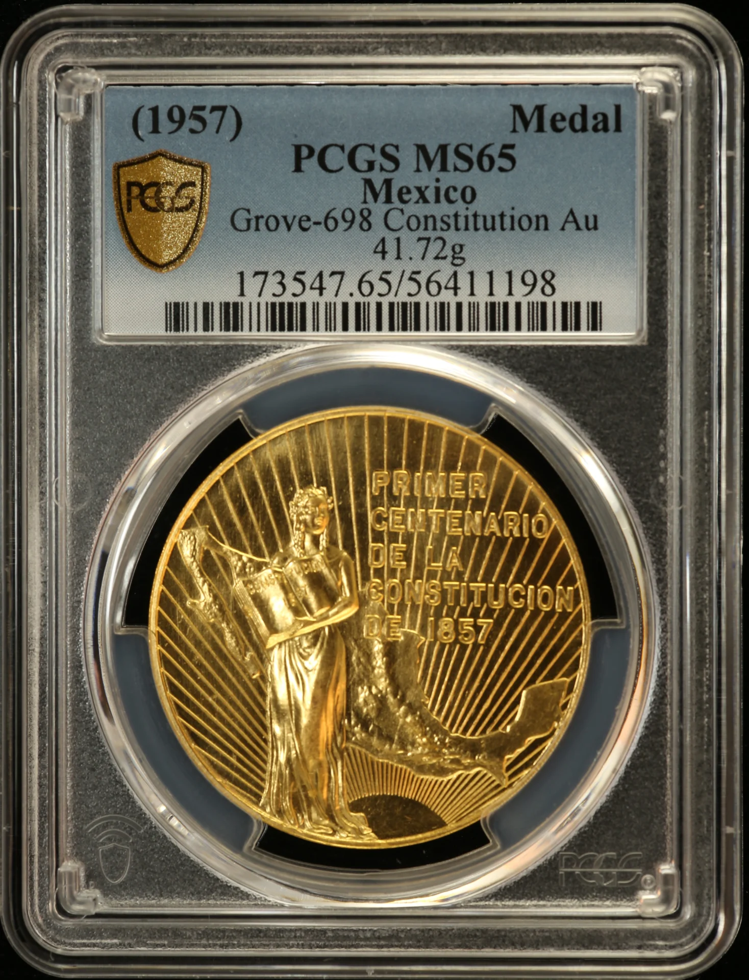 Medals & Tokens Gold Medal (1957) Mo PCGS MS65 Grove-698 0162741