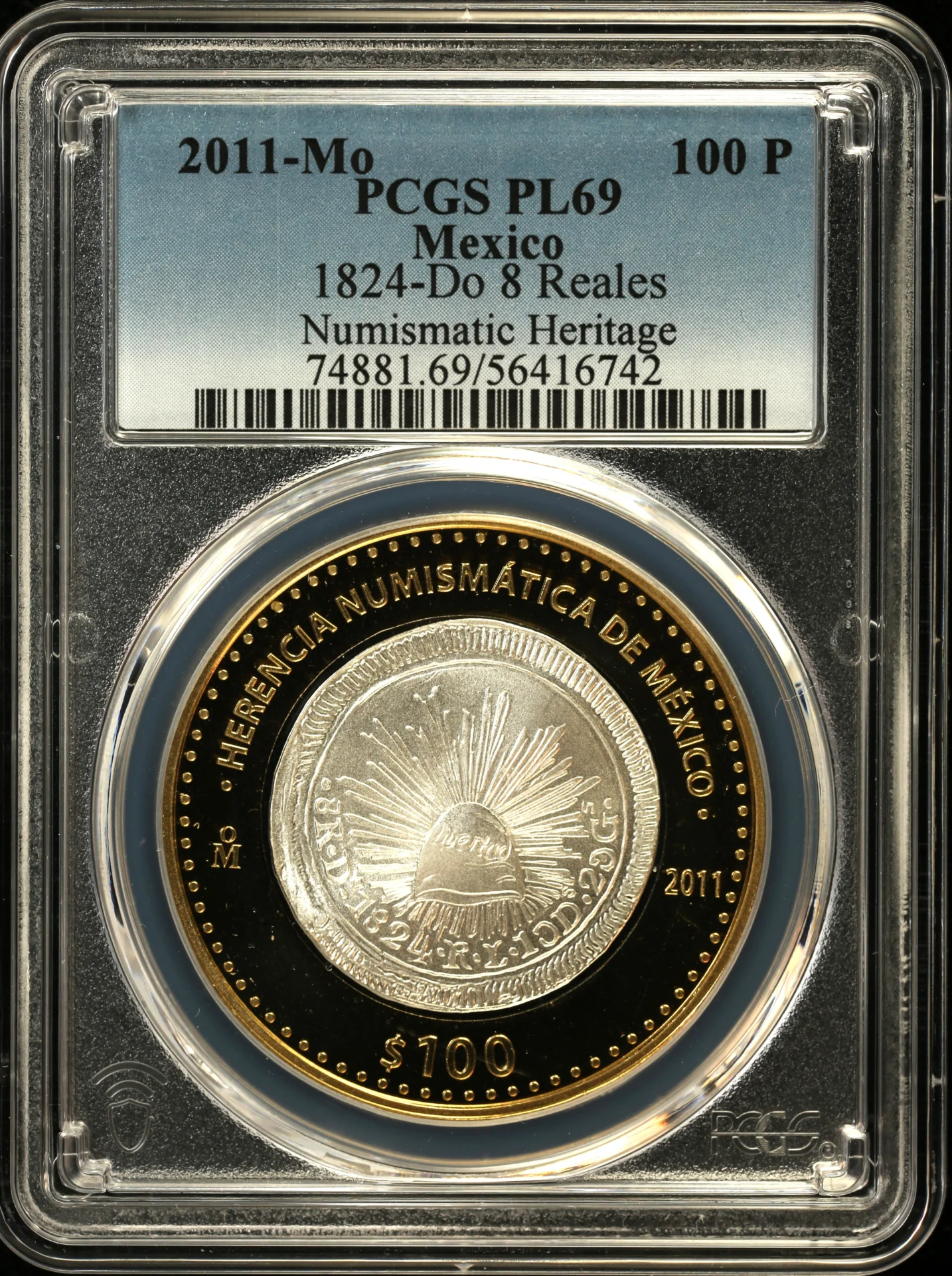 100 Peso Mexican Coins Modern Silver & Minors Modern Silver & Minors 100 Peso 2011 Mo PCGS PL69 0162817 Modern Silver & Minors 100 Peso 2011 Mo PCGS PL69 0162817