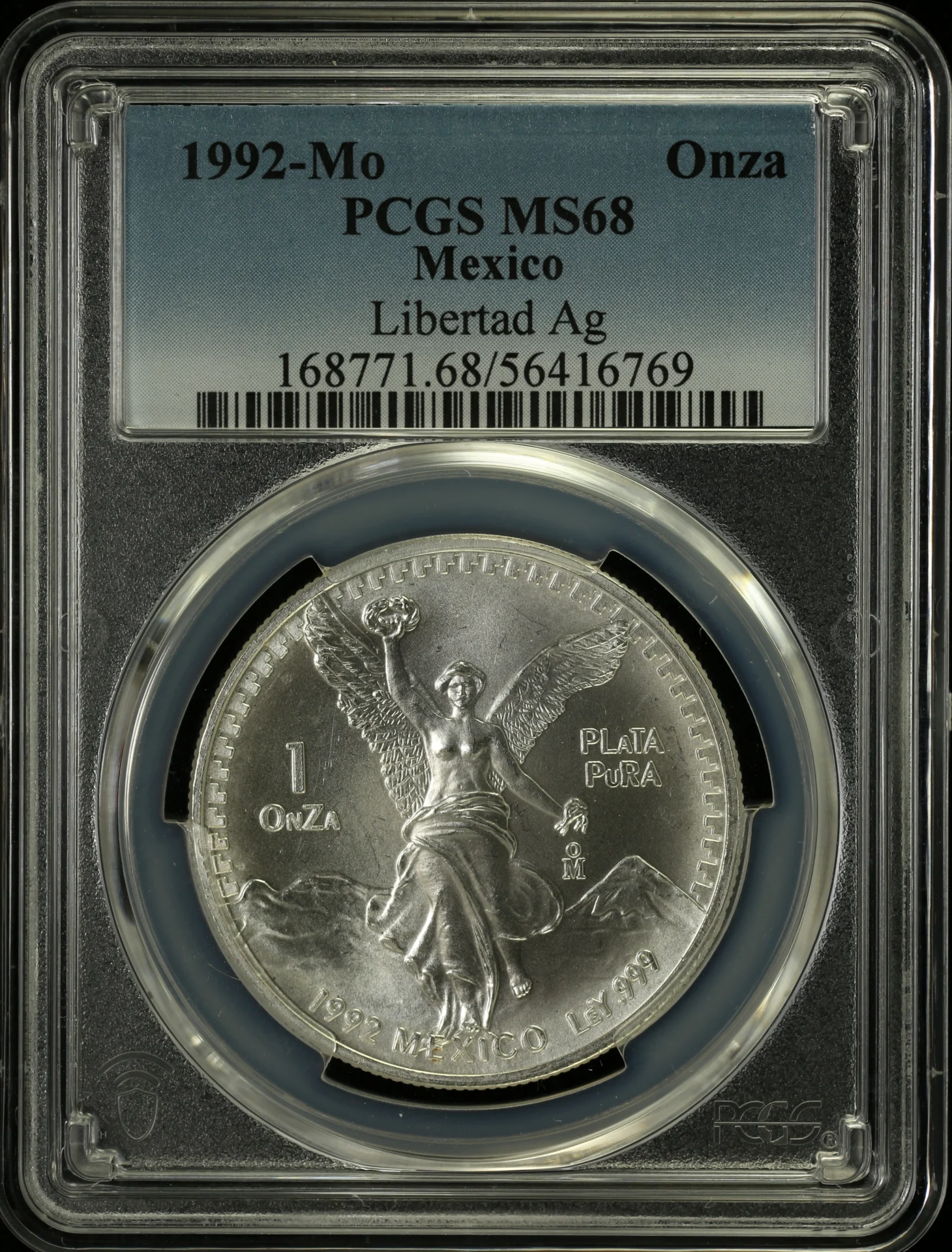 Mexican Coins Modern Silver & Minors Onza Modern Silver & Minors Onza 1992 Mo PCGS MS68 0162840 Modern Silver & Minors Onza 1992 Mo PCGS MS68 0162840Modern Silver & Minors Onza 1992 Mo PCGS MS68 0162840