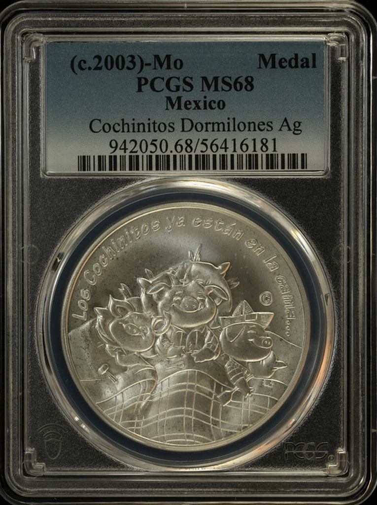 Medals & Tokens Cochinitos Dormilones Silver Medal (c.2003) Mo PCGS MS68 0162852