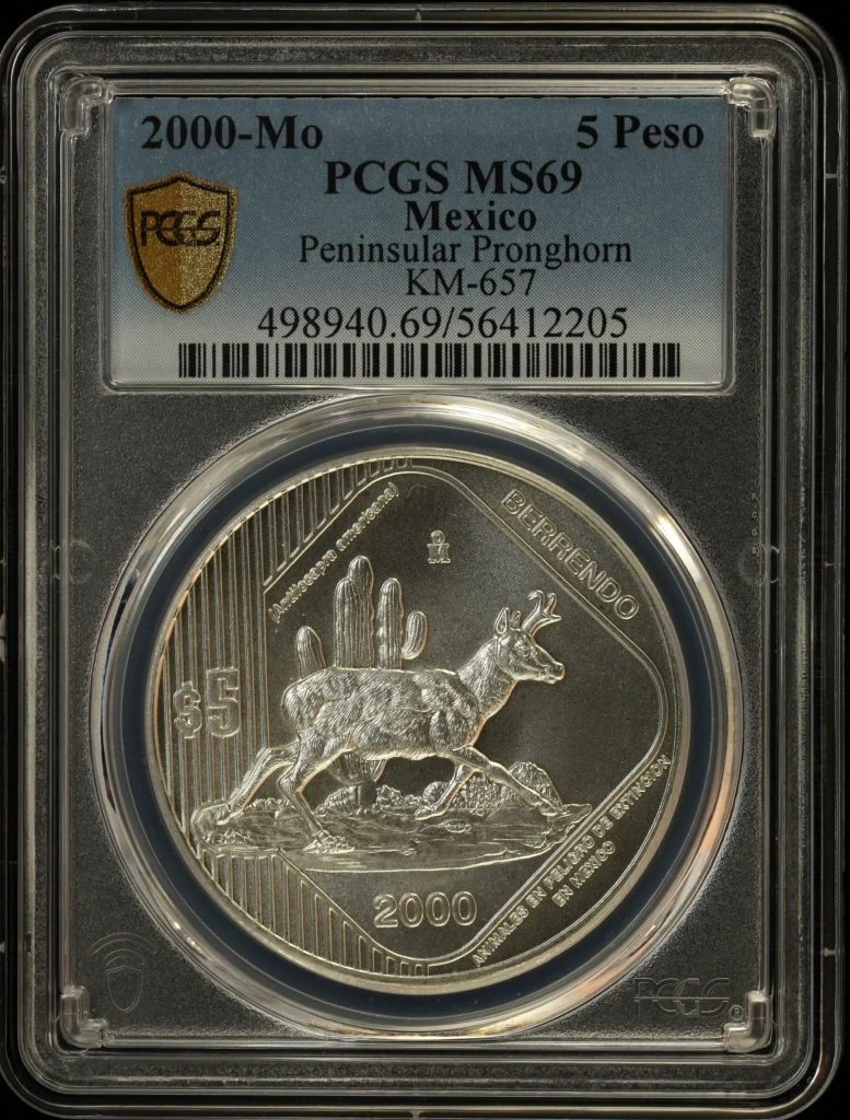 Modern Silver & Minors 5 Peso 2000 Mo PCGS MS69 KM-657 0162807