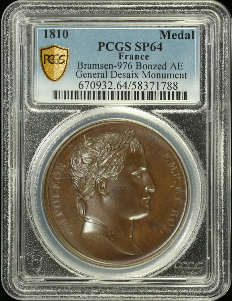 France General Dasaix Monument Bronzed Medal 1810 Bramsen-976 PCGS SP64 0162679