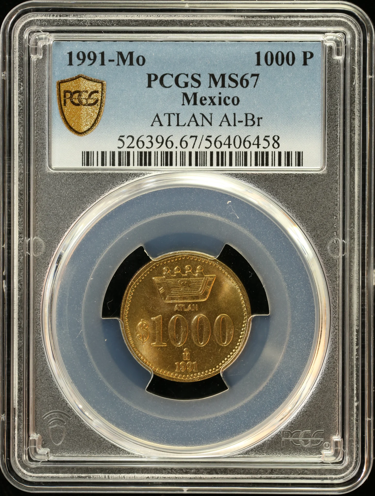 000 Peso 1 Mexican Coins Modern Silver & Minors Modern Silver & Minors 1,000 Peso 1991 Mo PCGS MS67 0162896 Modern Silver & Minors 1,000 Peso 1991 Mo PCGS MS67 0162896