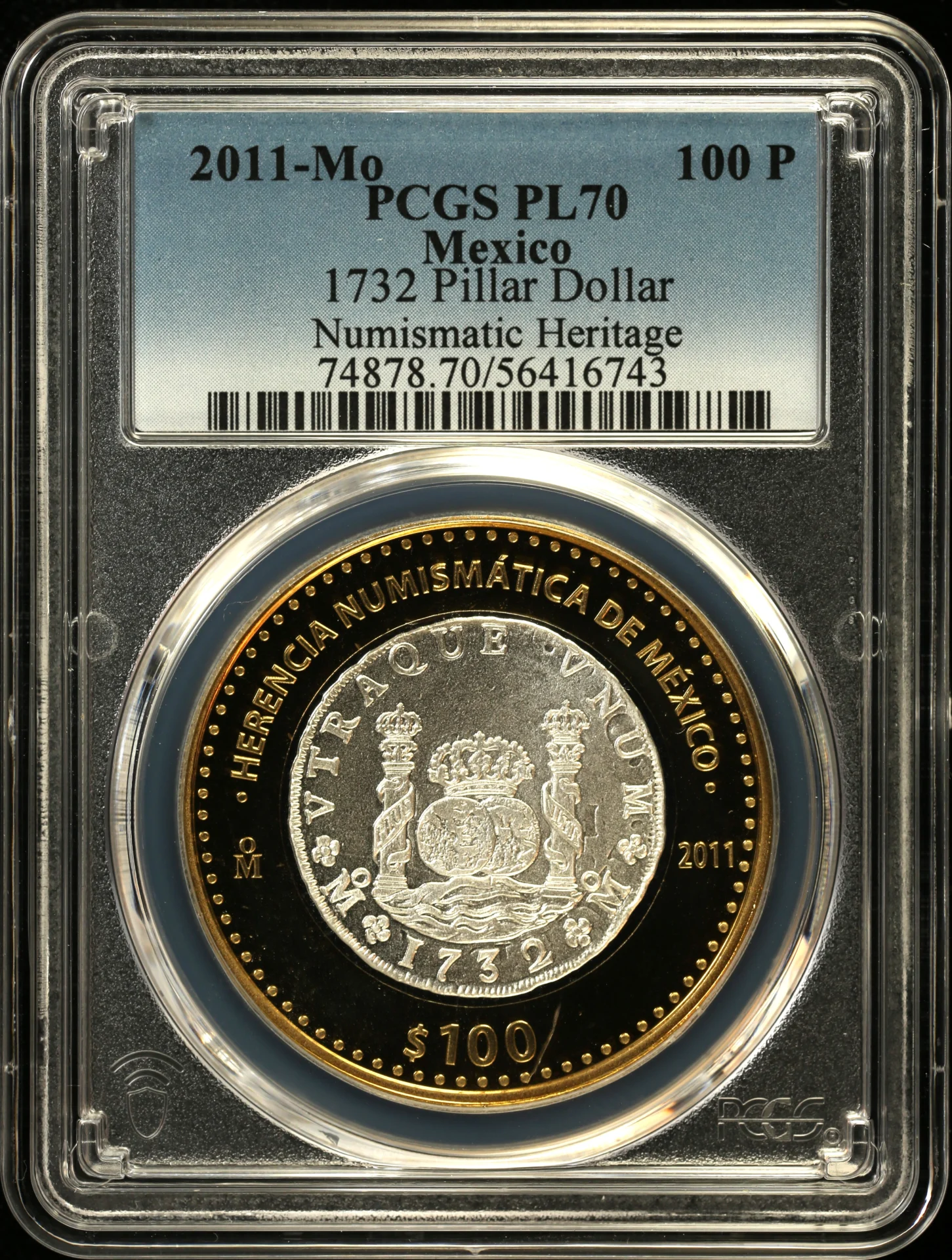 100 Peso Mexican Coins Modern Silver & Minors Modern Silver & Minors 100 Peso 2011 Mo PCGS PL70 0162818 Modern Silver & Minors 100 Peso 2011 Mo PCGS PL70 0162818
