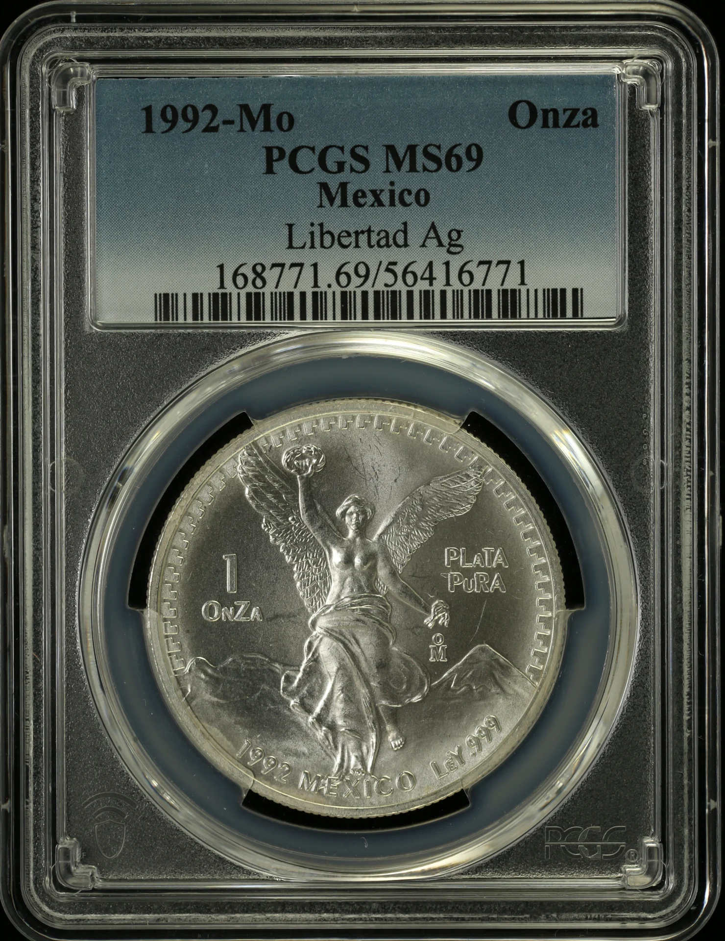 Mexican Coins Modern Silver & Minors Onza Modern Silver & Minors Onza 1992 Mo PCGS MS69 0162842 Modern Silver & Minors Onza 1992 Mo PCGS MS69 0162842Modern Silver & Minors Onza 1992 Mo PCGS MS69 0162842