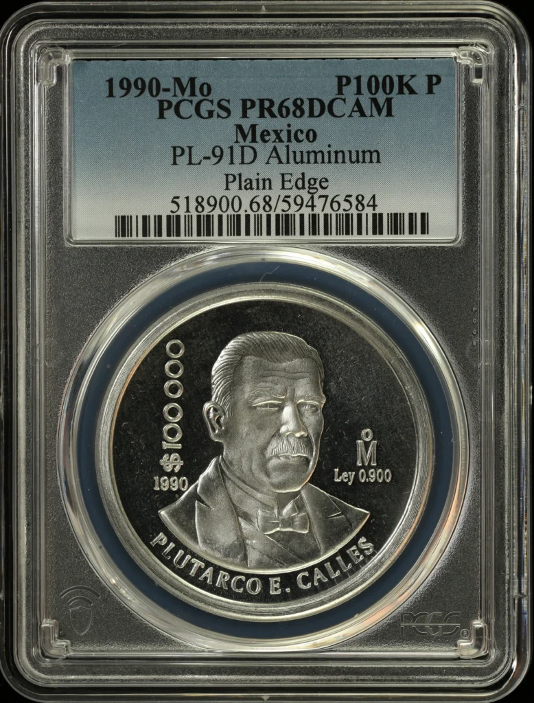 Modern Silver & Minors 100,000 Peso 1990 Mo PCGS PR68DCAM PL-91D 0162889