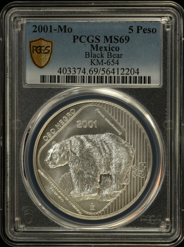 Modern Silver & Minors 5 Peso 2001 Mo PCGS MS69 KM-654 0162808