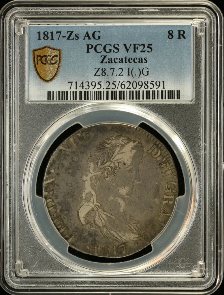 War For Independence 8 Reales 1817 Zs AG PCGS VF25 0162949