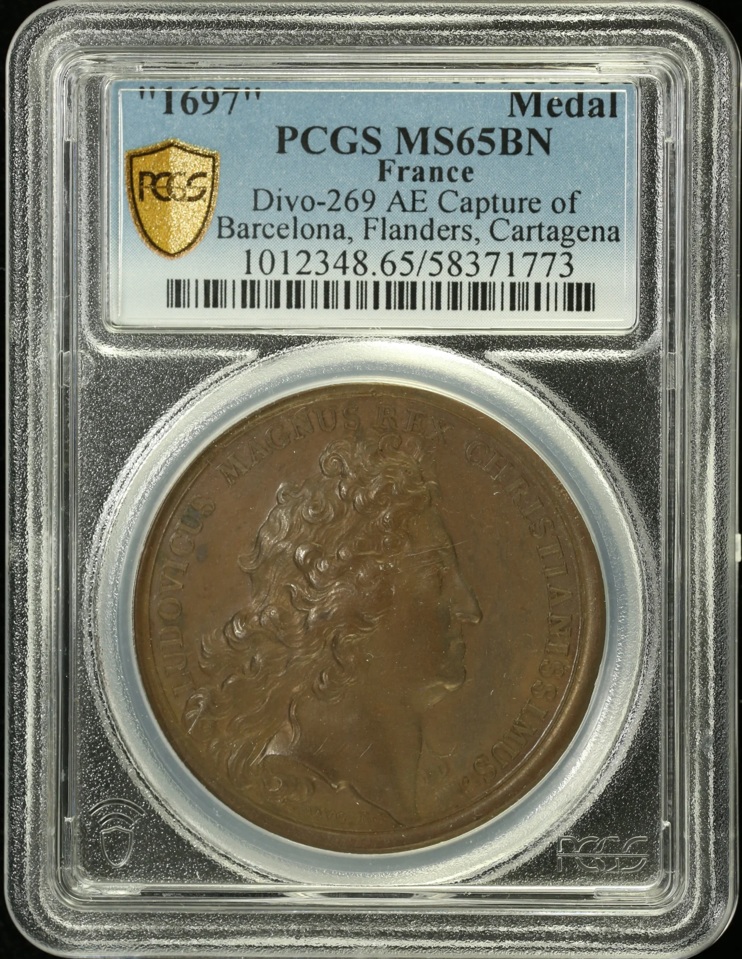 Europe France World Coins France Capture of Barcelona Flanders Cartagena Bronzed Medal 1697 Divo-269 PCGS MS65BN 0162675 France Capture of Barcelona Flanders Cartagena Bronzed Medal 1697 Divo-269 PCGS MS65BN 0162675France Capture of Barcelona Flanders Cartagena Bronzed Medal 1697 Divo-269 PCGS MS65BN 0162675