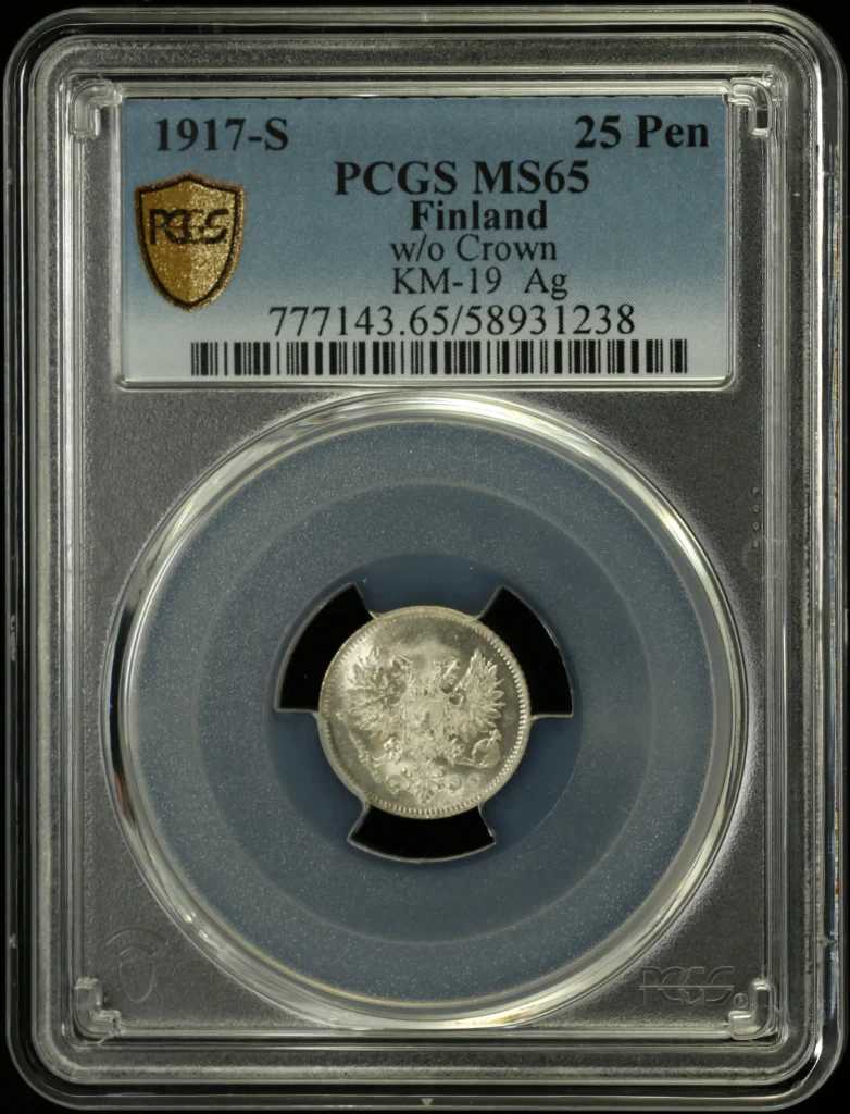 Finland 25 Pennia 1917 S KM-19 PCGS MS65 0163000