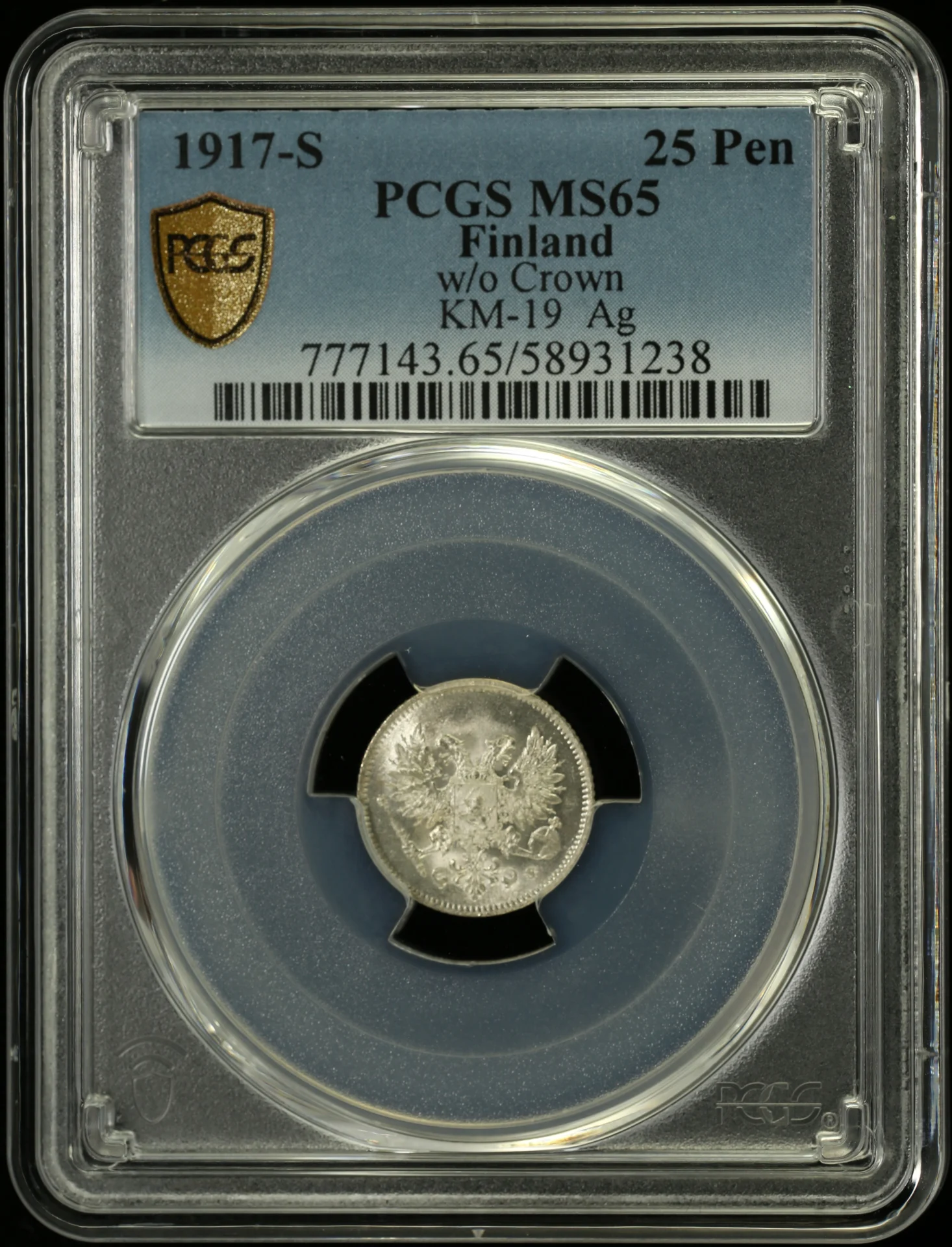 Europe Finland World Coins Finland 25 Pennia 1917 S KM-19 PCGS MS65 0163000 Finland 25 Pennia 1917 S KM-19 PCGS MS65 0163000Finland 25 Pennia 1917 S KM-19 PCGS MS65 0163000