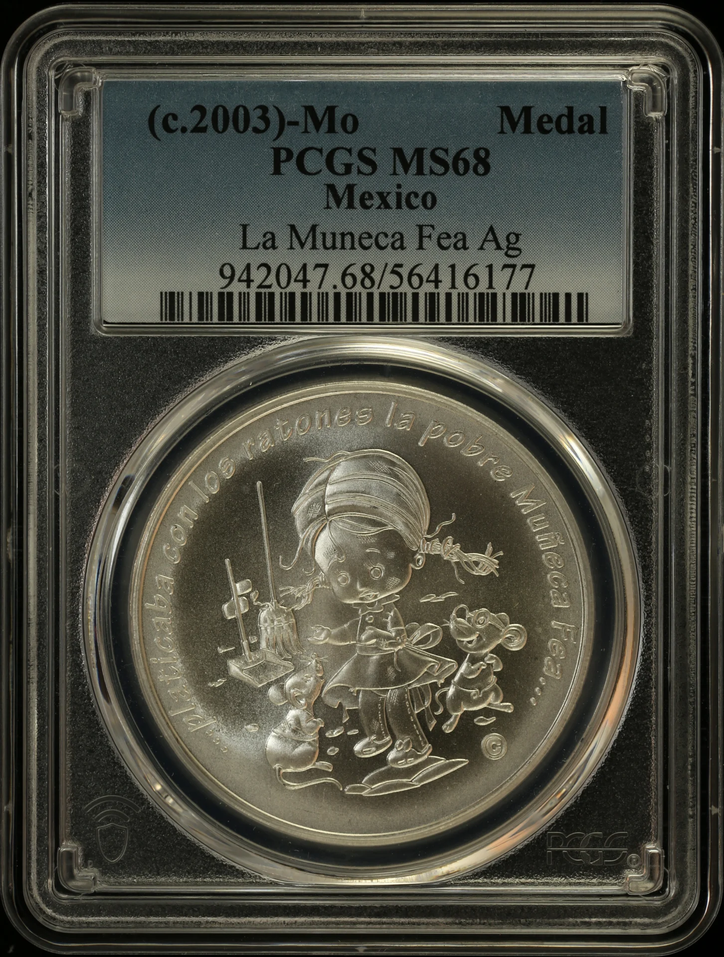 Medals & Tokens La Muneca Fea Silver Medal (c.2003) Mo PCGS MS68 0162855