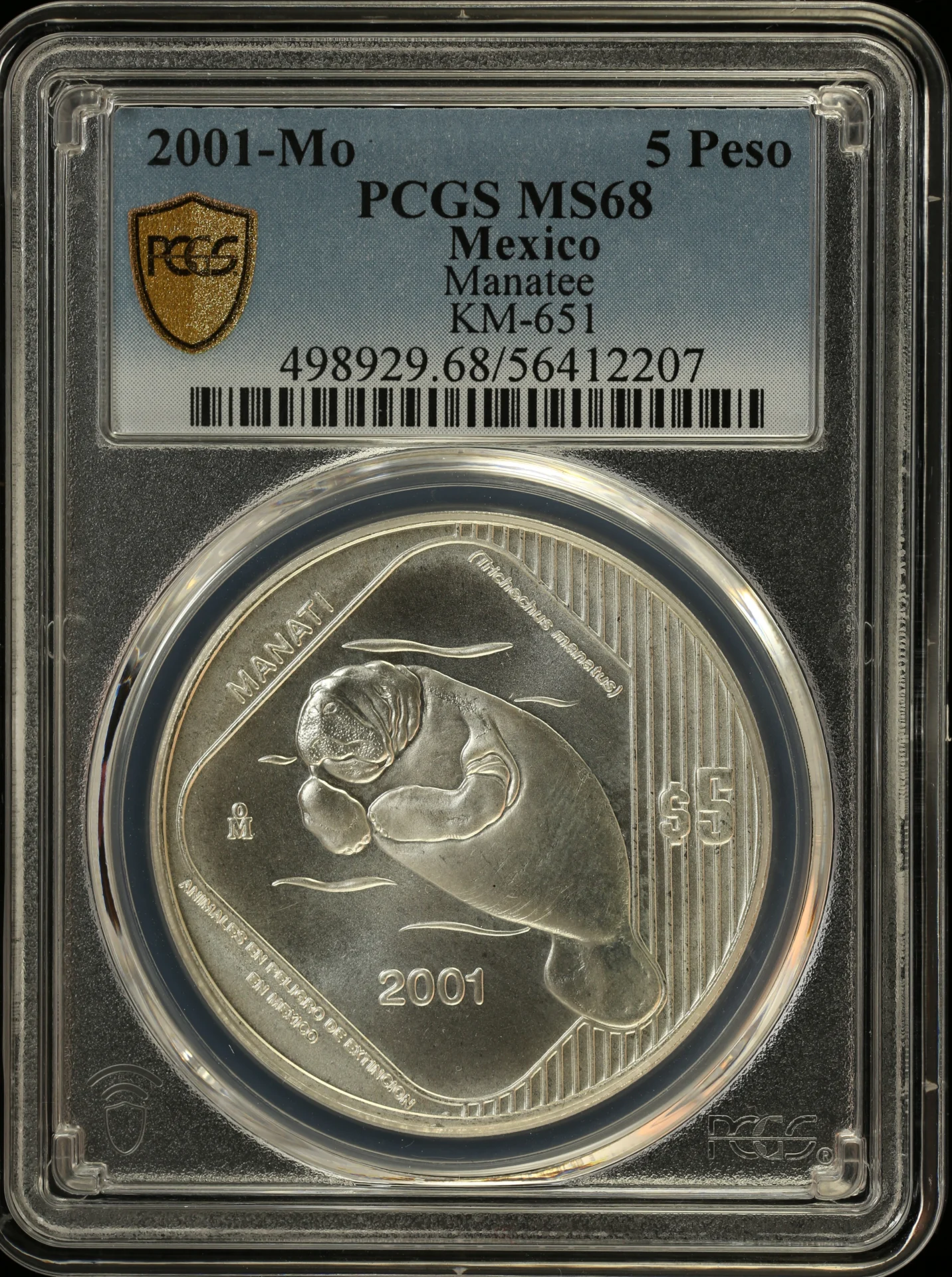 5 Peso Mexican Coins Modern Silver & Minors Modern Silver & Minors 5 Peso 2001 Mo PCGS MS68 KM-651 0162809 Modern Silver & Minors 5 Peso 2001 Mo PCGS MS68 KM-651 0162809Modern Silver & Minors 5 Peso 2001 Mo PCGS MS68 KM-651 0162809
