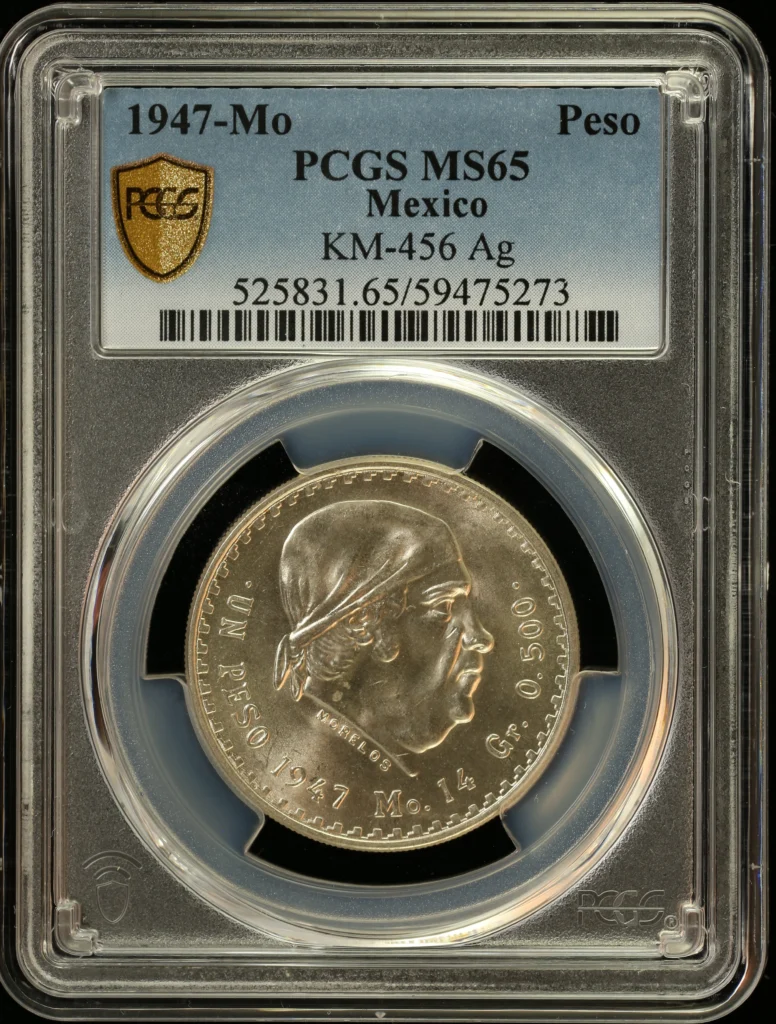 Modern Silver & Minors Peso 1947 Mo PCGS MS65 KM-456 0162912