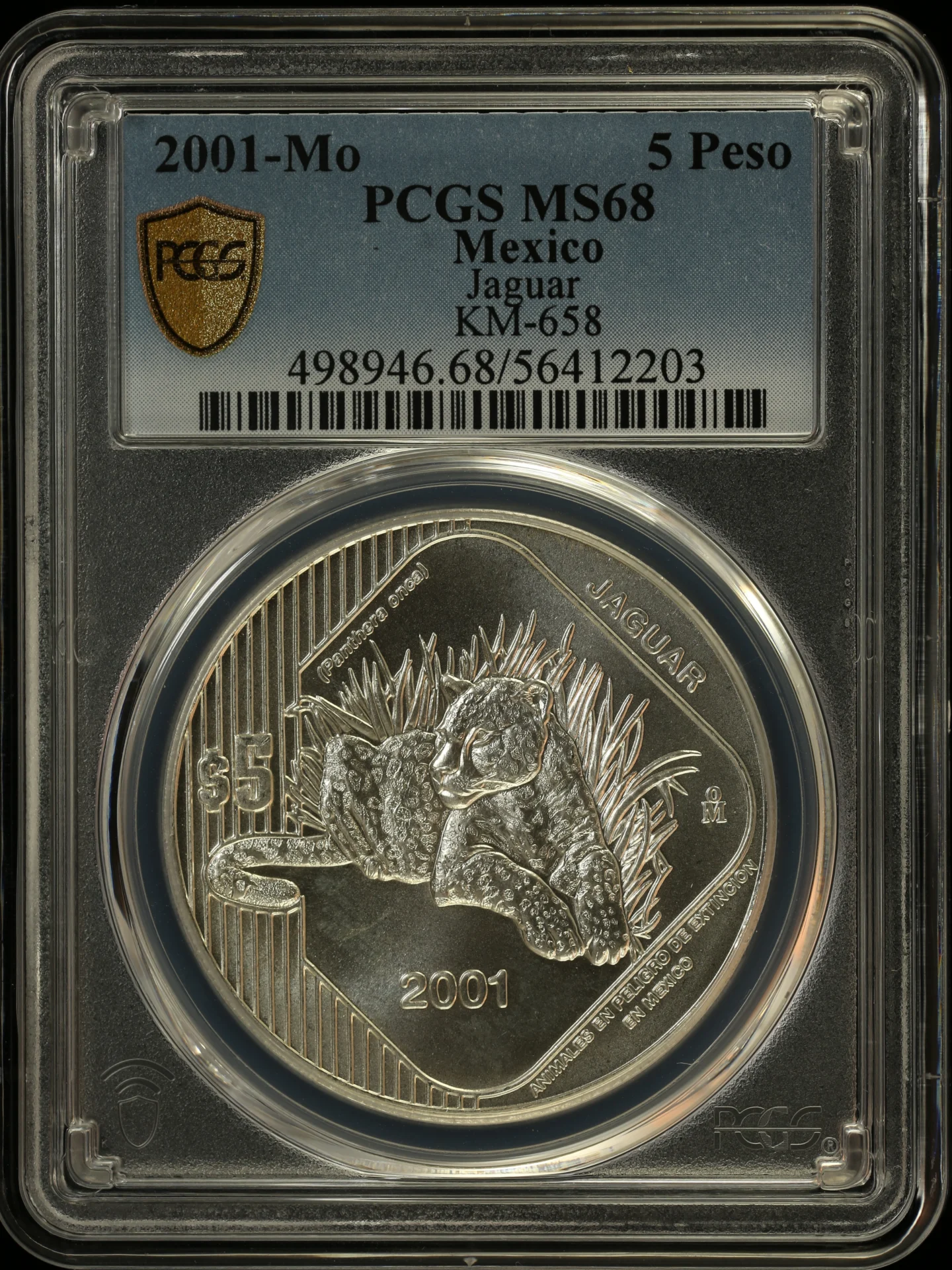 5 Peso Mexican Coins Modern Silver & Minors Modern Silver & Minors 5 Peso 2001 Mo PCGS MS68 KM-658 0162810 Modern Silver & Minors 5 Peso 2001 Mo PCGS MS68 KM-658 0162810Modern Silver & Minors 5 Peso 2001 Mo PCGS MS68 KM-658 0162810