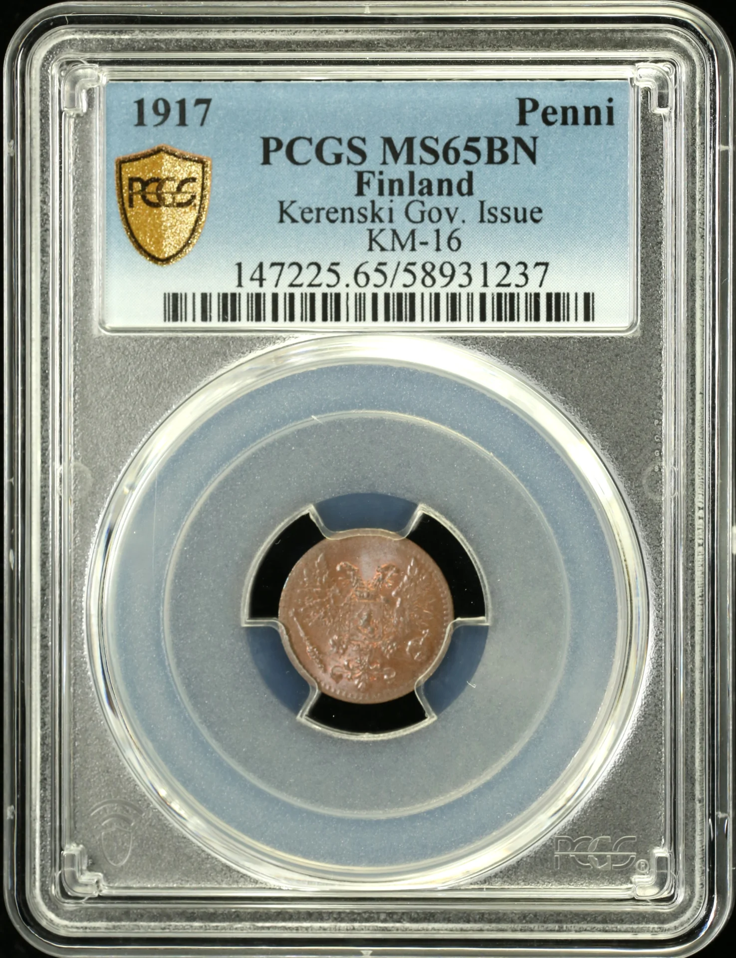 Europe Finland World Coins Finland Penni 1917 KM-16 PCGS MS65BN 0163001 Finland Penni 1917 KM-16 PCGS MS65BN 0163001Finland Penni 1917 KM-16 PCGS MS65BN 0163001