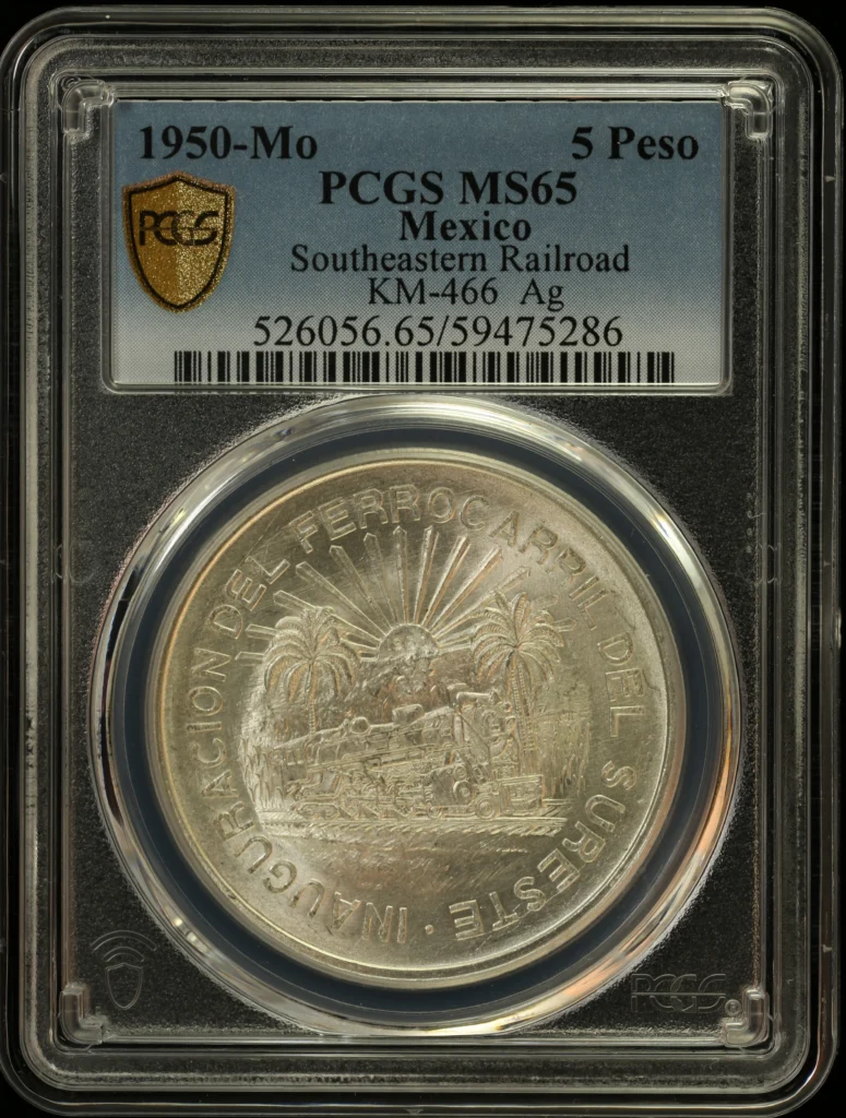 Modern Silver & Minors 5 Peso 1950 Mo PCGS MS65 KM-466 0162902