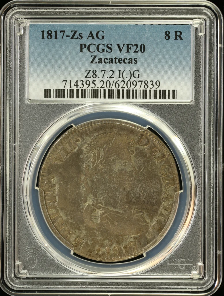 War For Independence 8 Reales 1817 Zs AG PCGS VF20 0162945
