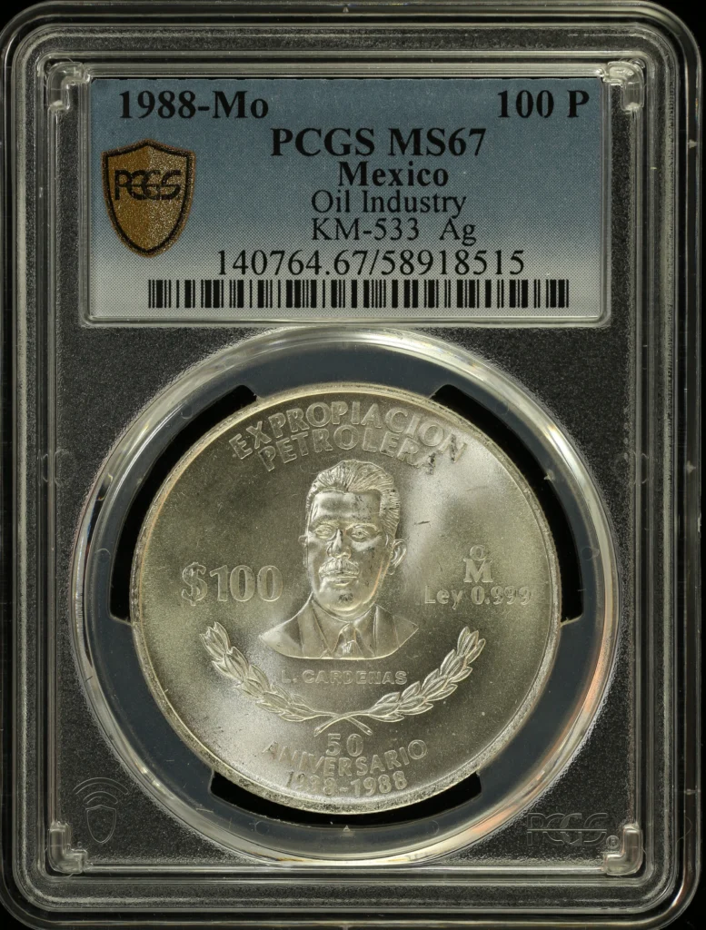 Modern Silver & Minors 100 Peso 1988 Mo KM-533 PCGS MS67 0162992
