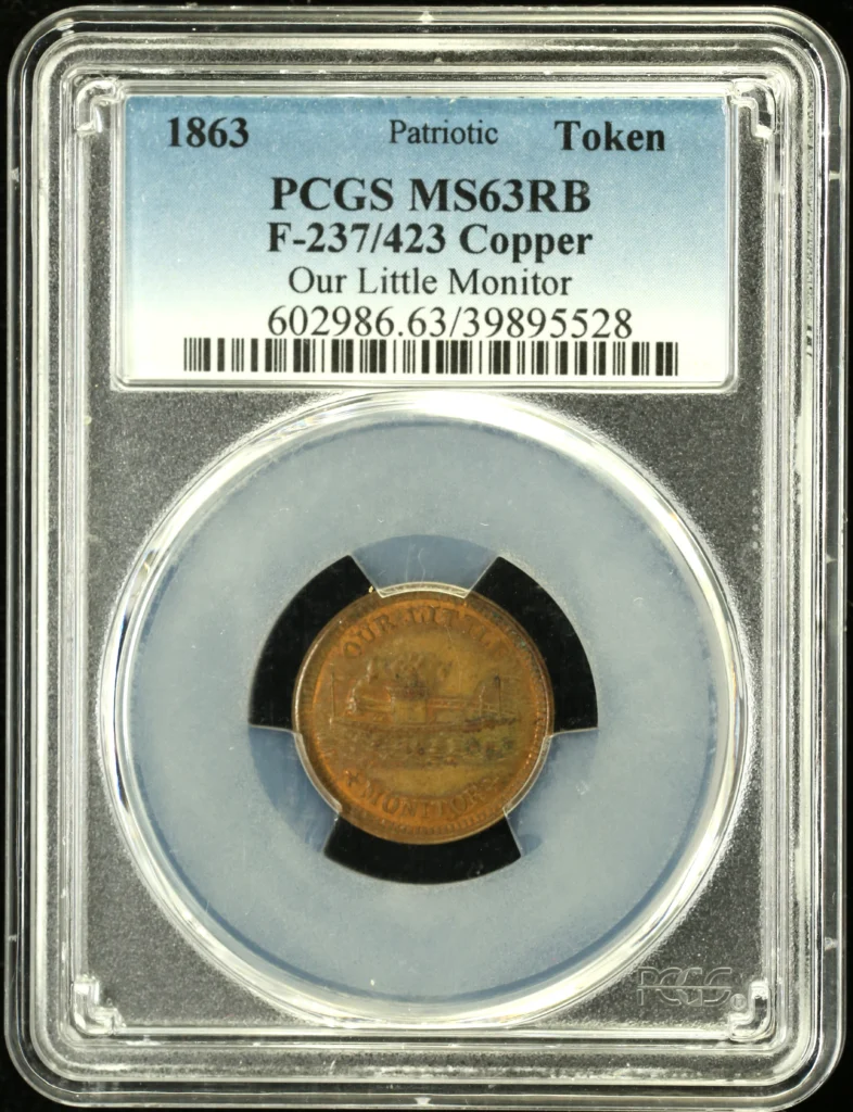 North America United States World Coins United States Civil War Token 1863 F-237/423 PCGS MS63RB 0162958 United States Civil War Token 1863 F-237/423 PCGS MS63RB 0162958