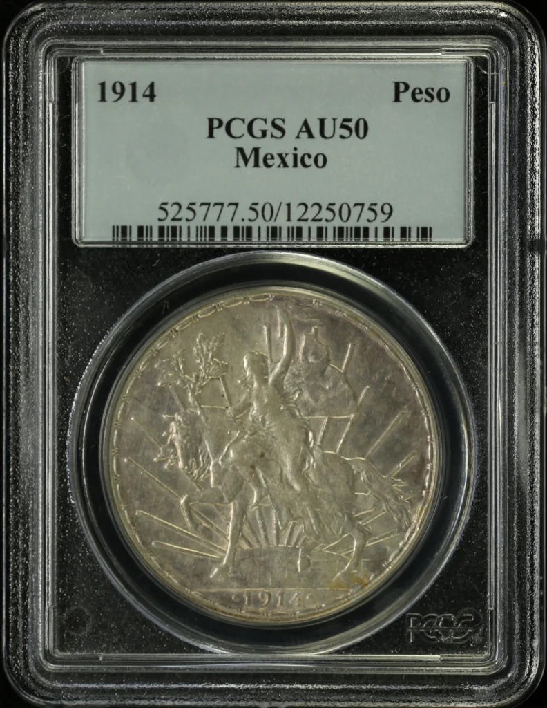Modern Silver & Minors Peso 1914 PCGS AU50 0162959
