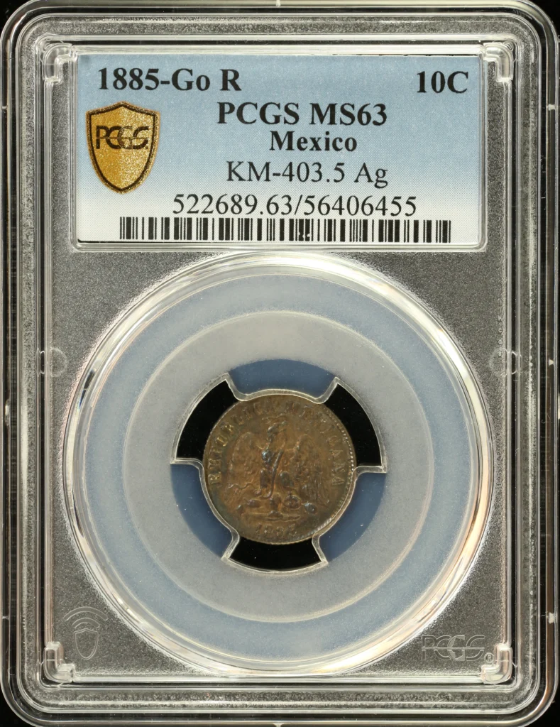 Republic Silver & Minors 10 Centavo 1885 Go R PCGS MS63 KM-403.5 0162920