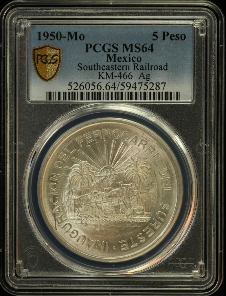 Modern Silver & Minors 5 Peso 1950 Mo PCGS MS64 KM-466 0162904